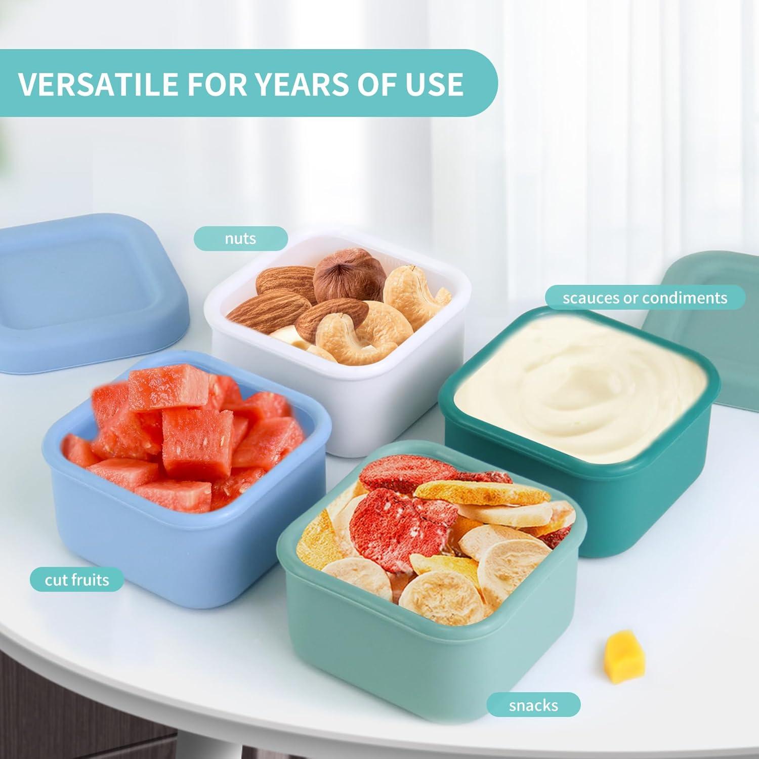 Finorder 4 Contenedores de Silicona para Snacks 103.5ml BPA Free