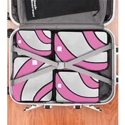 Organizadores de Viaje Simple Houseware 4 Set Rosa Nylon