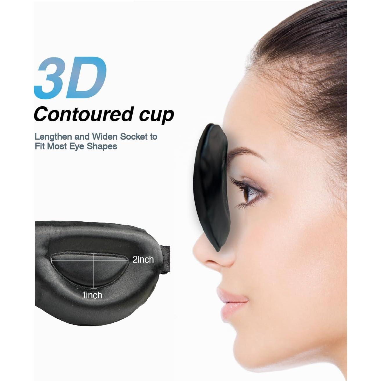 Máscara de Dormir 3D de Seda Morera PROMEED - Ajustable, Champán