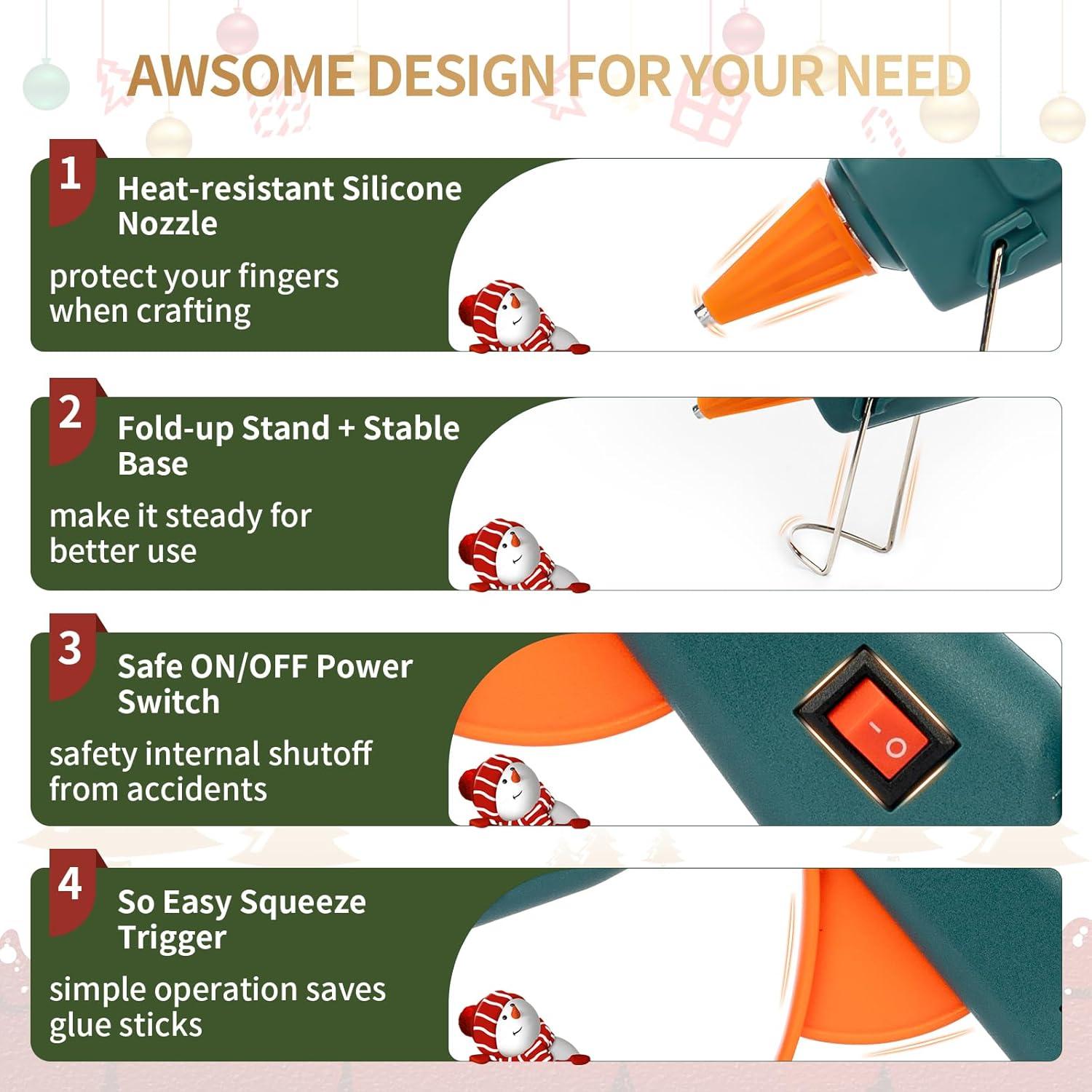 Pistola de Pegamento Caliente CamGolax 20W Verde para Manualidades