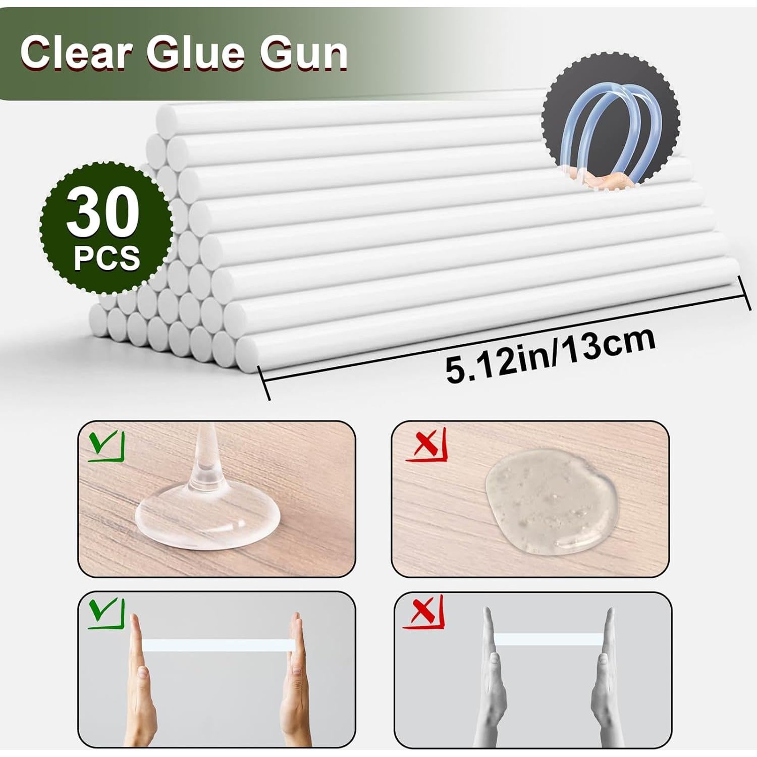 Pistola de Pegamento Caliente CamGolax 20W Verde para Manualidades