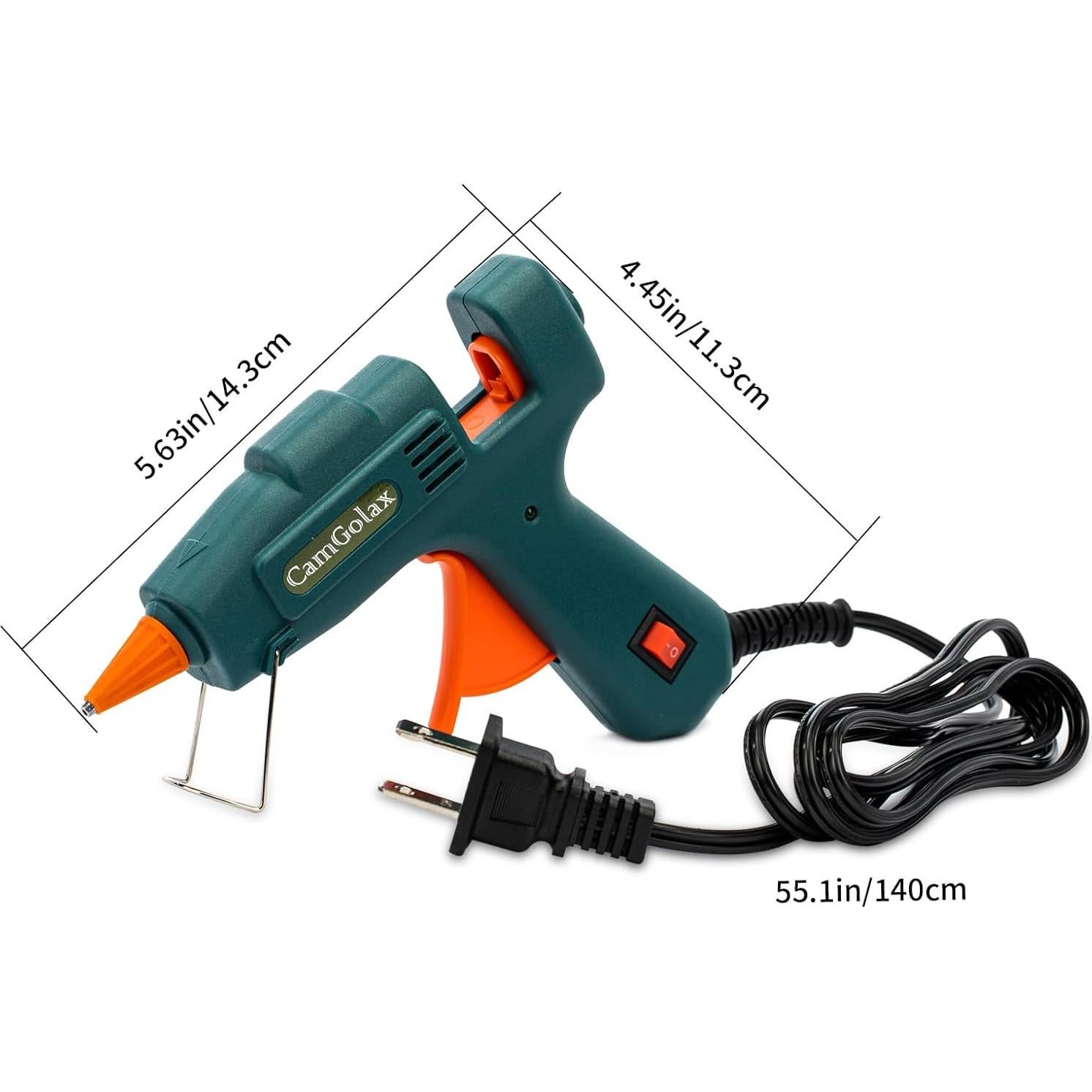 Pistola de Pegamento Caliente CamGolax 20W Verde para Manualidades