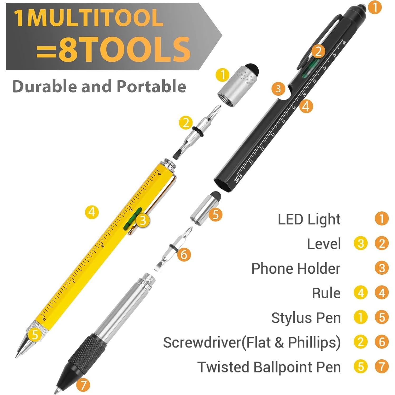 Bolígrafo Multiherramienta 8 en 1 HANPURE - Regalos Únicos