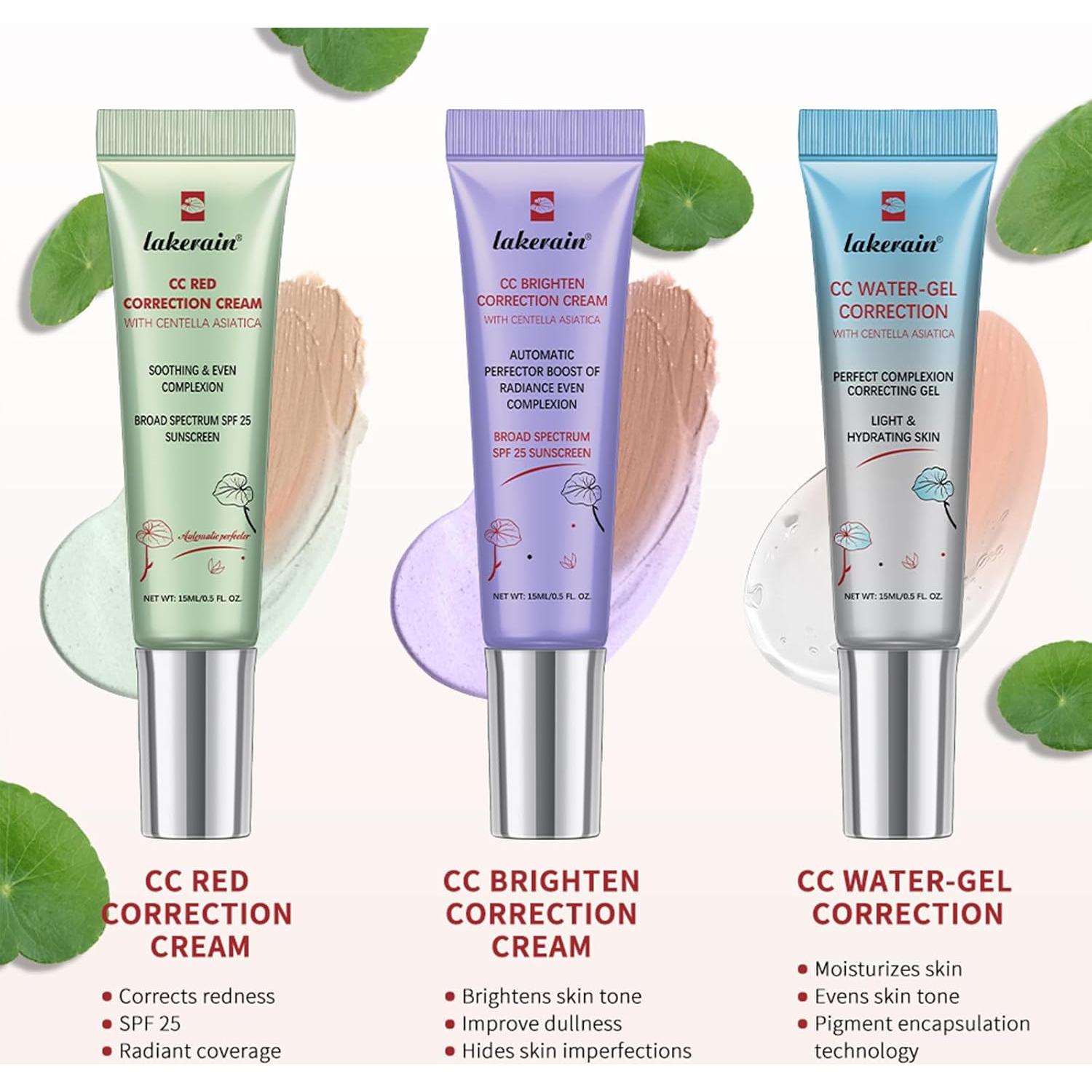 Crema Correctora CC Brighten Lakerain - Hidratante Púrpura 17.8g