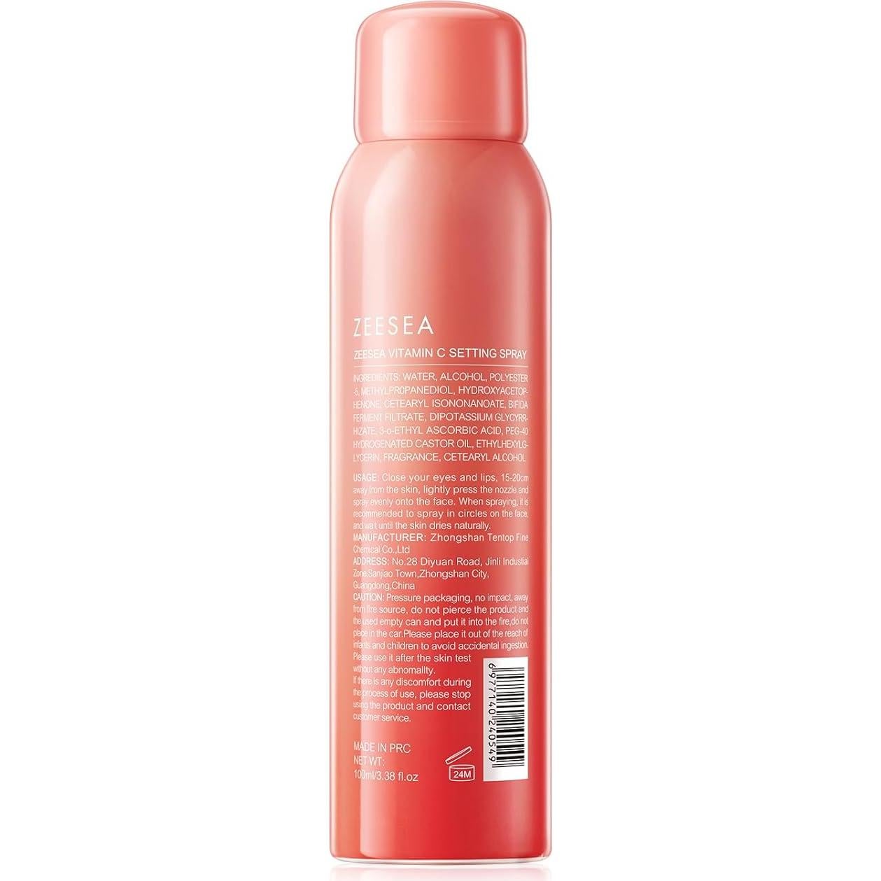 Spray Fijador Hidratante ZEESEA 100 ml con Vitamina C y Ácido Hialurónico