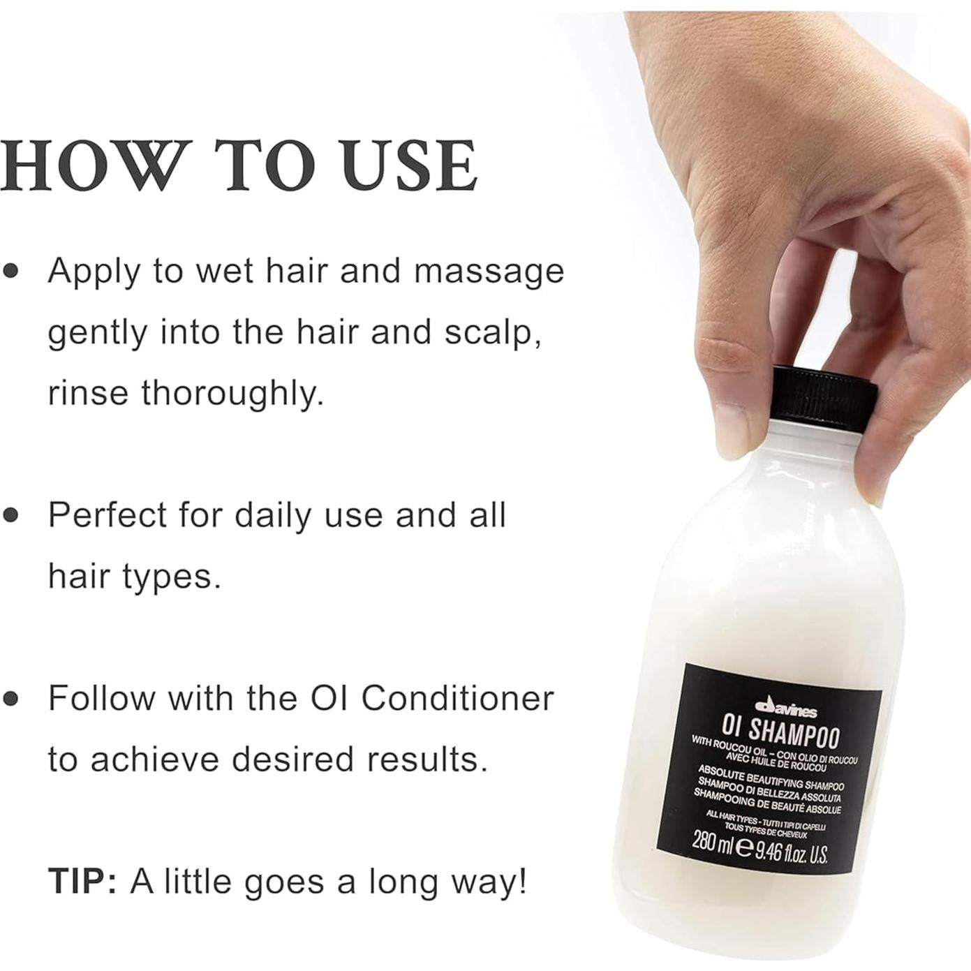 Champú Nutritivo Davines OI 90 ml - Brillo y Volumen