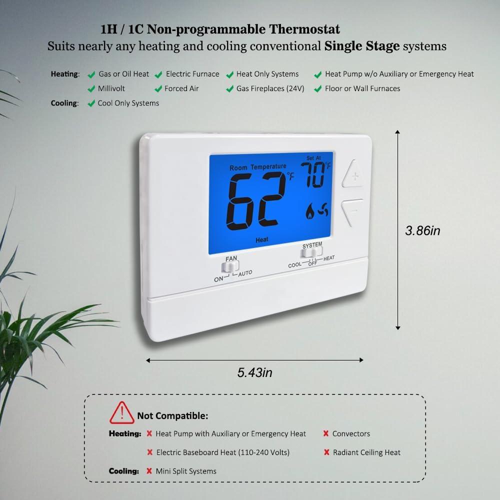 Termostato Digital No Programable Riseem S3001 Azul 24V