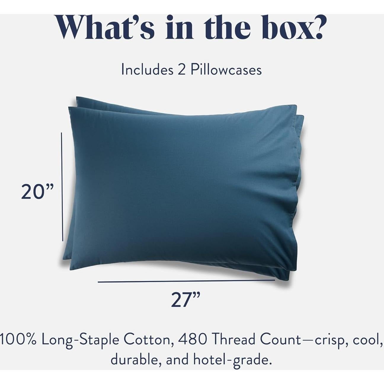 Funda de Almohada Brooklinen Sateen 100% Algodón Estándar - Juego de 2