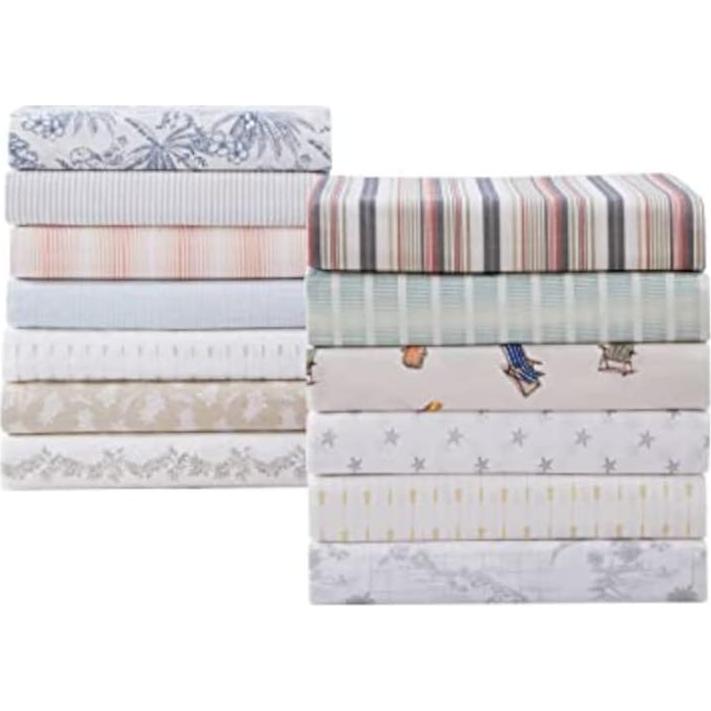 Tommy Bahama - Queen Sheets, Cotton Percale Bedding Set, Crisp & Cool, Stylish Home Decor (Angel Fish, Queen)