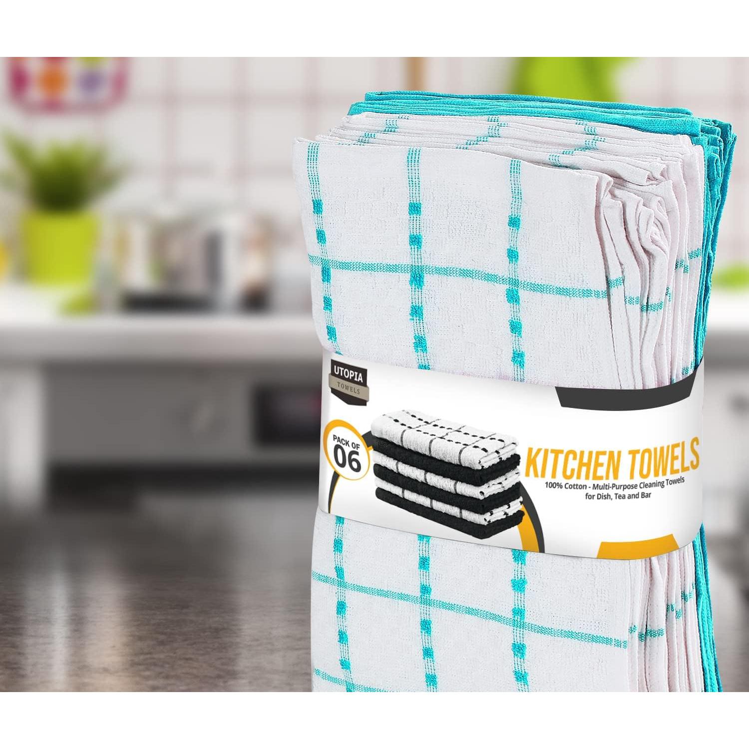 Toallas de Cocina Utopia - Paquete de 6, 100% Algodón, 38x64 cm