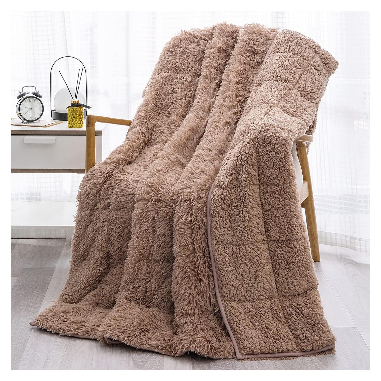 Manta con peso Wemore 6.8kg 121.9x182.9cm Marrón Sherpa