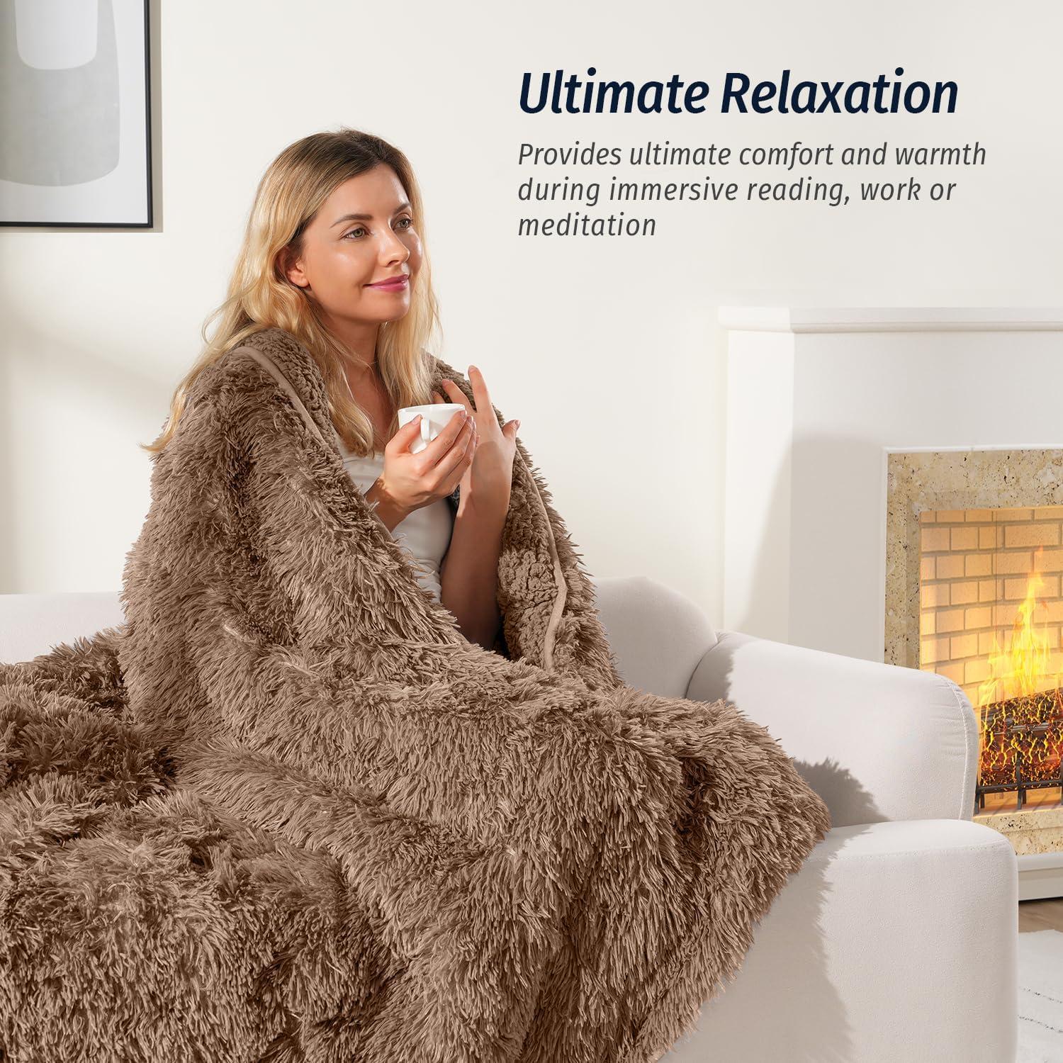 Manta con peso Wemore 6.8kg 121.9x182.9cm Marrón Sherpa