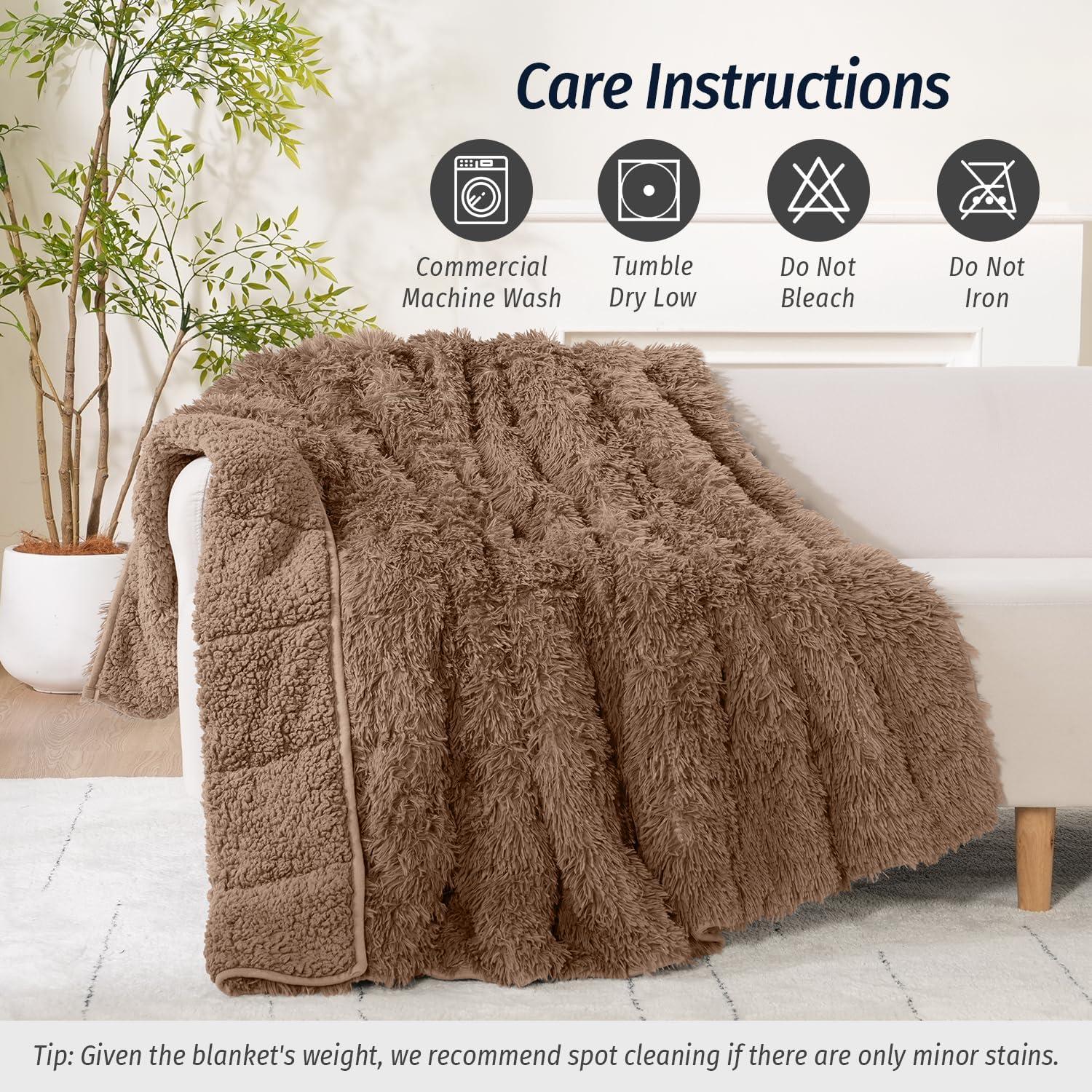 Manta con peso Wemore 6.8kg 121.9x182.9cm Marrón Sherpa