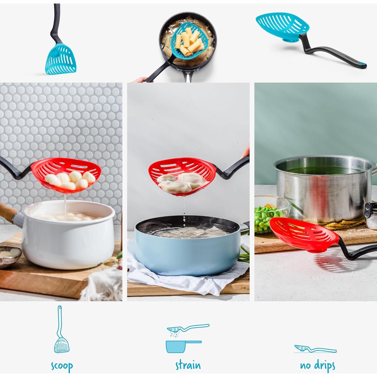 Cuchara Coladora 2-en-1 Dreamfarm Big Lestrain 33 cm Azul