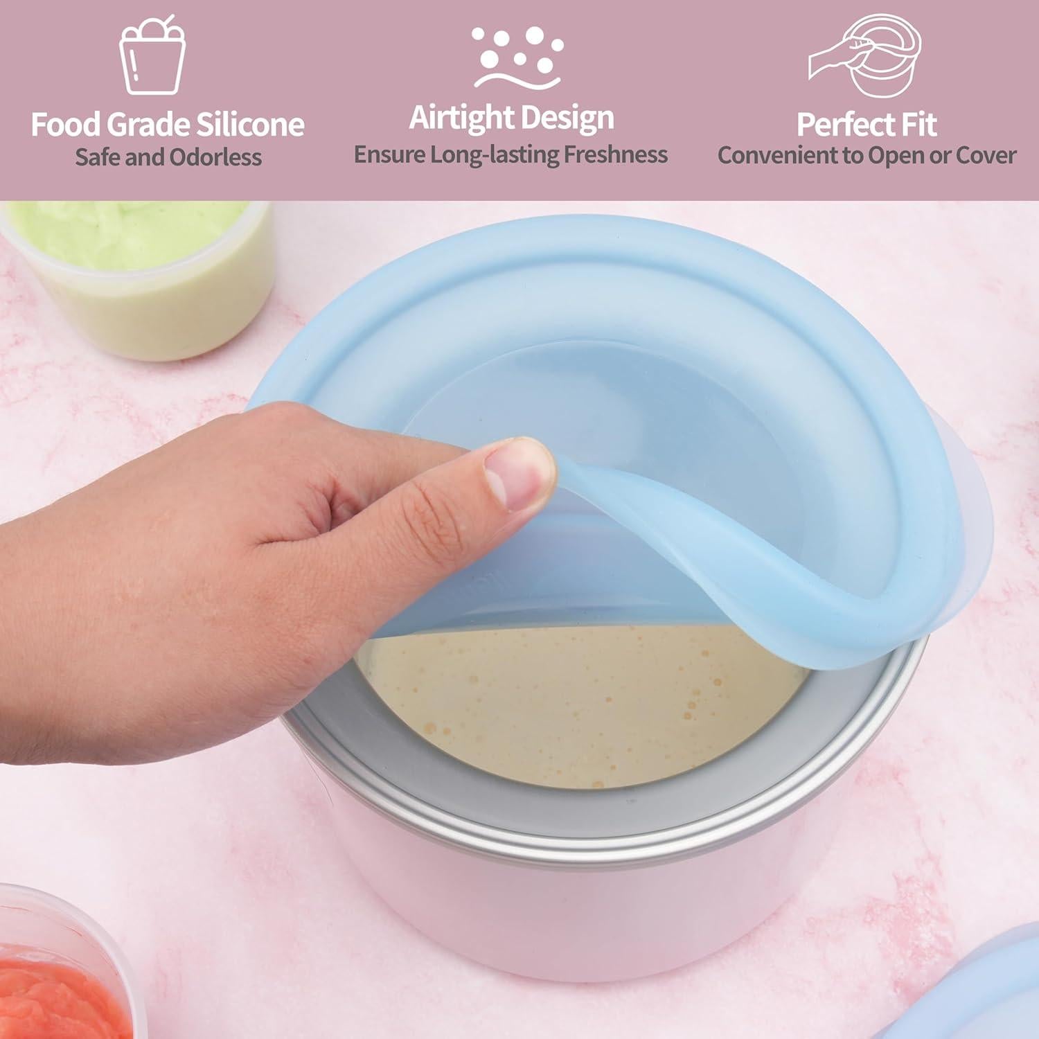 Tapas de Silicona Reutilizables Purekra para Tazón Cuisinart 1.5QT