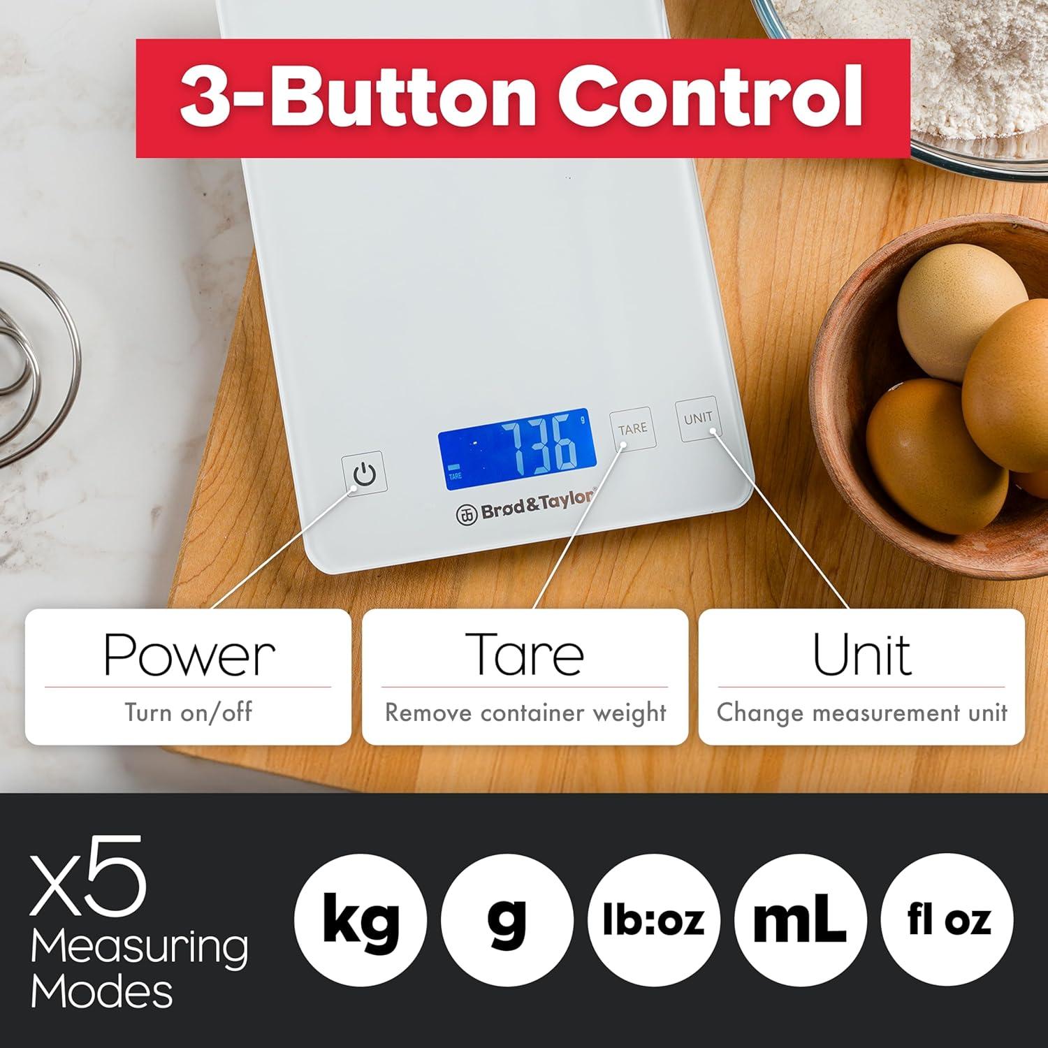 Balanza de Cocina Digital Brod & Taylor 15kg Precisión 1g