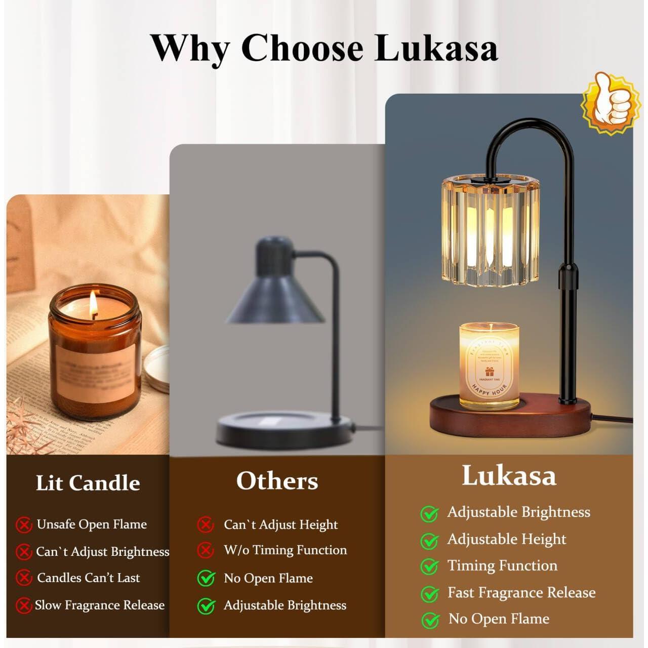 Calentador de Velas Lukasa GS074 con Temporizador y Altura Ajustable