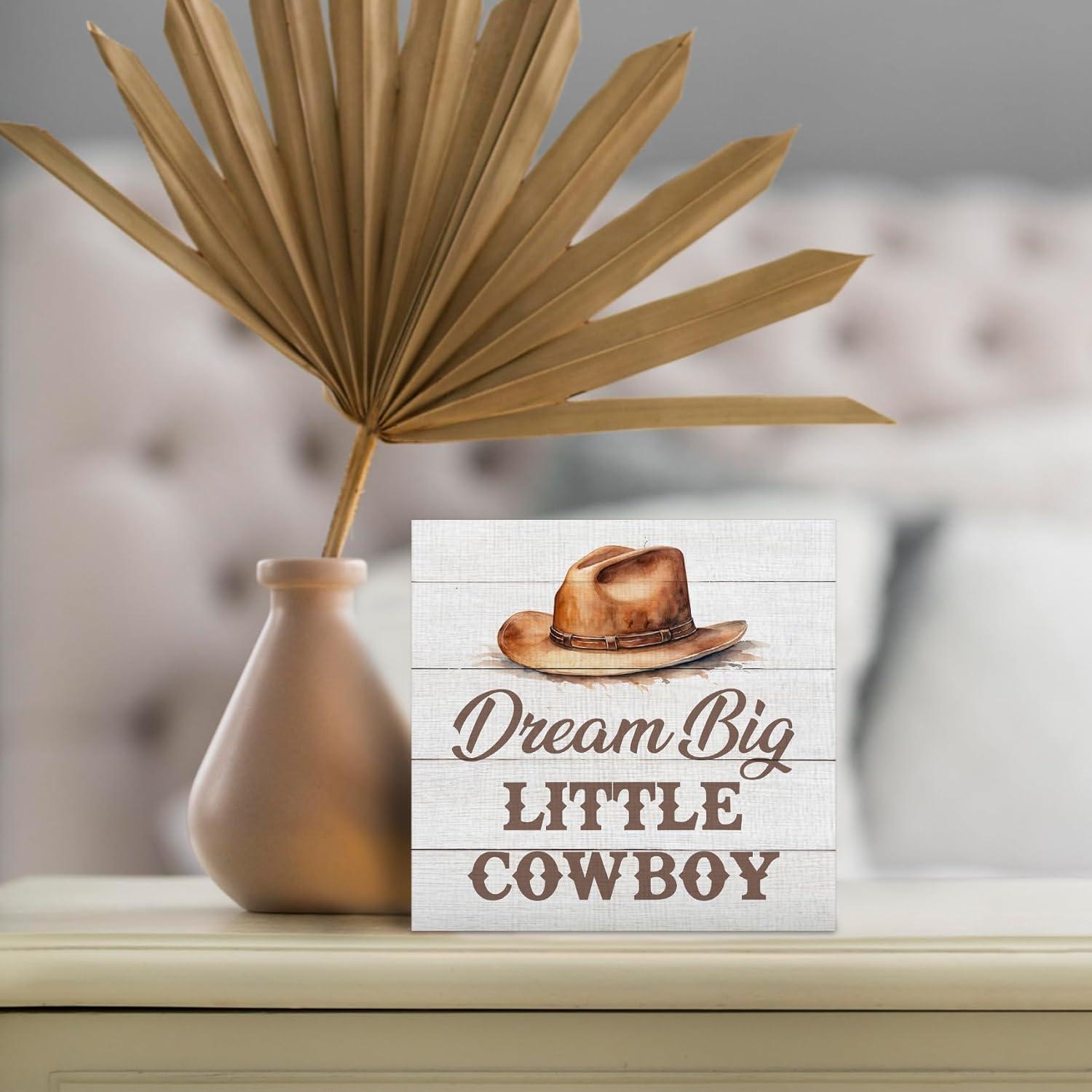 Cartel de Madera DUXMNAMG Soñar en Grande Cowboy 12.7cm