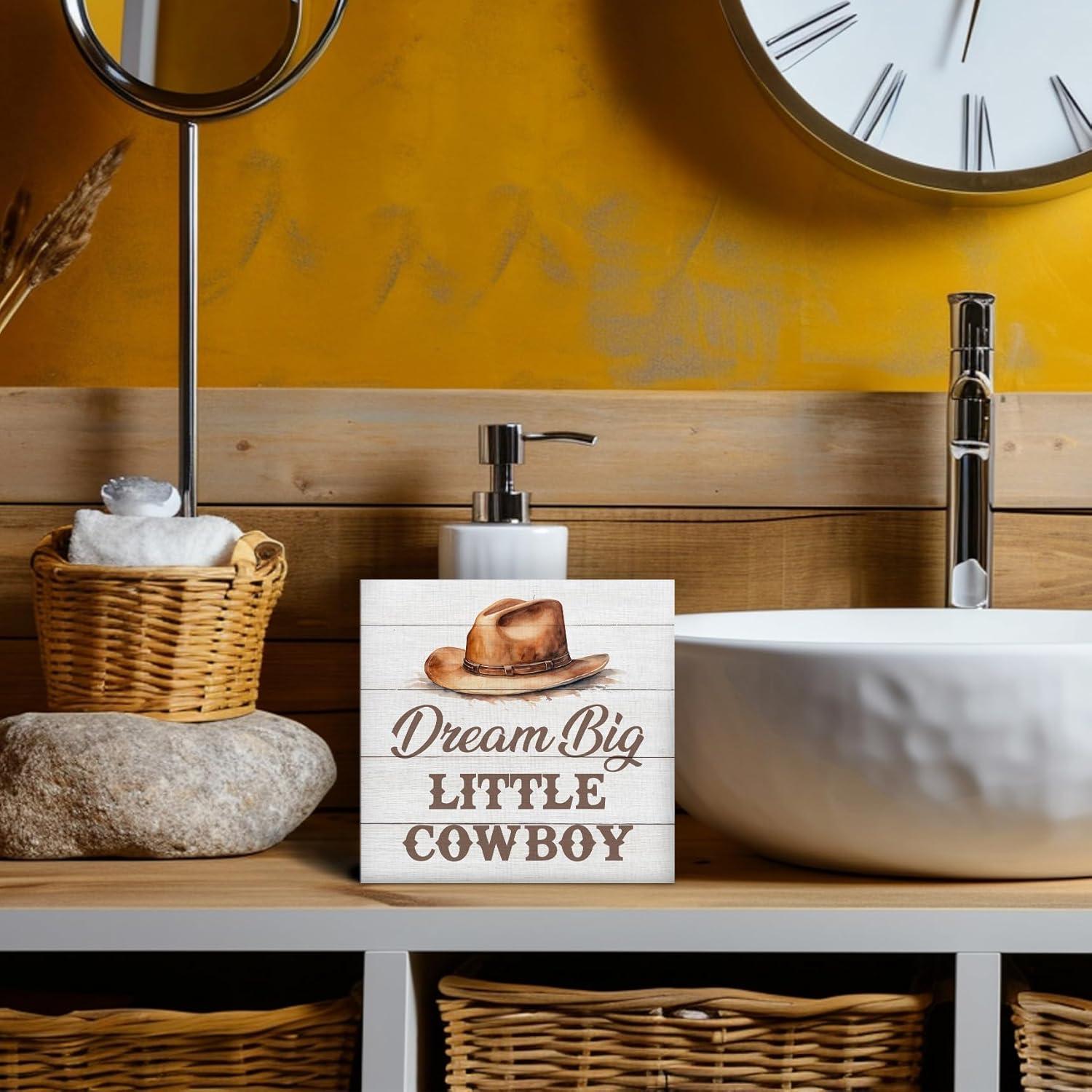 Cartel de Madera DUXMNAMG Soñar en Grande Cowboy 12.7cm