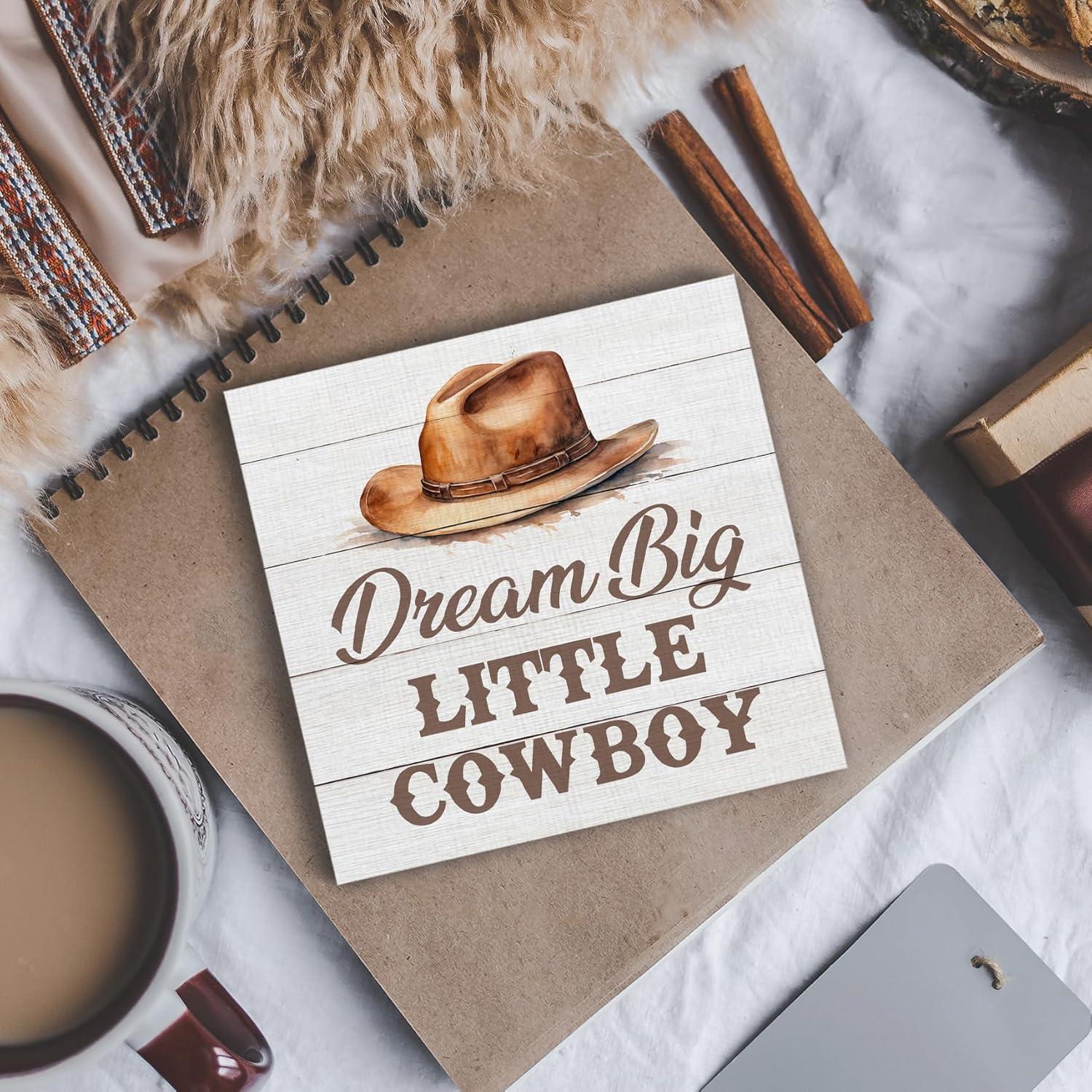 Cartel de Madera DUXMNAMG Soñar en Grande Cowboy 12.7cm