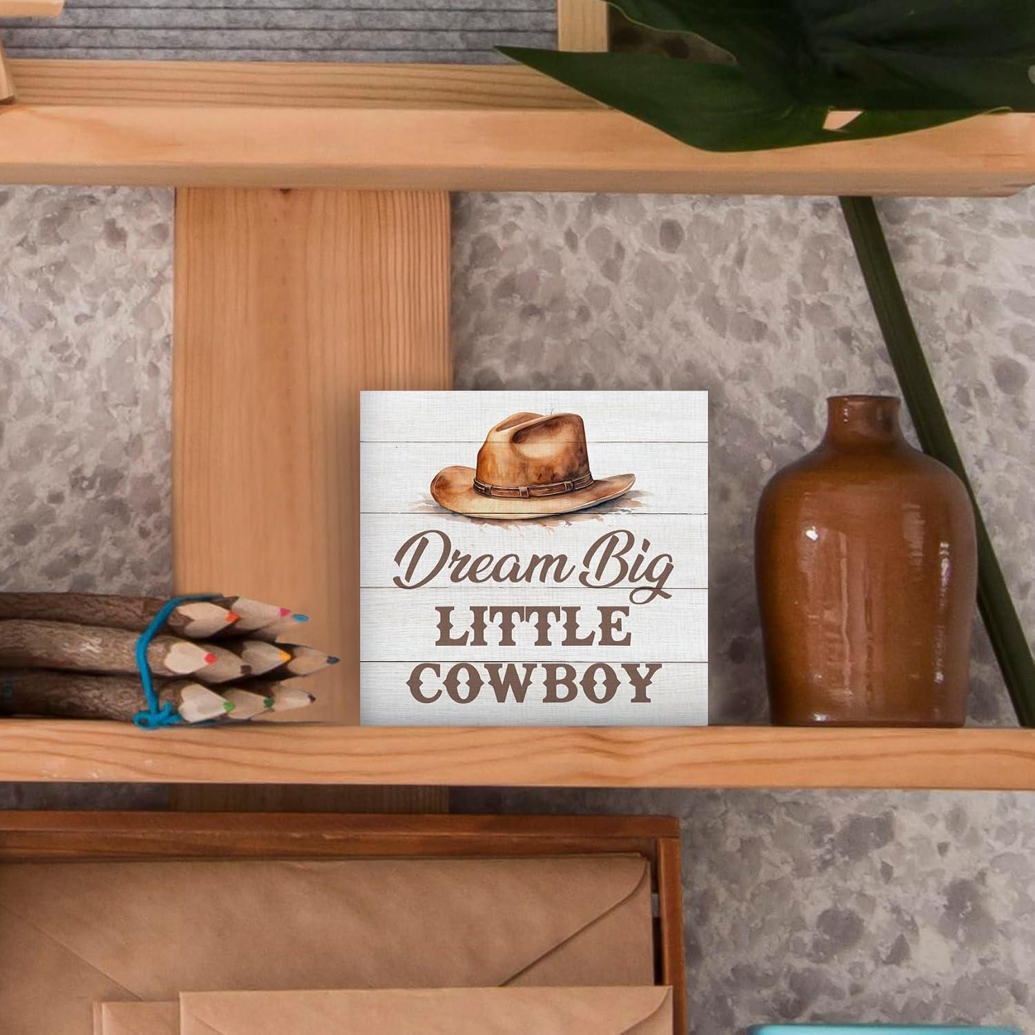 Cartel de Madera DUXMNAMG Soñar en Grande Cowboy 12.7cm