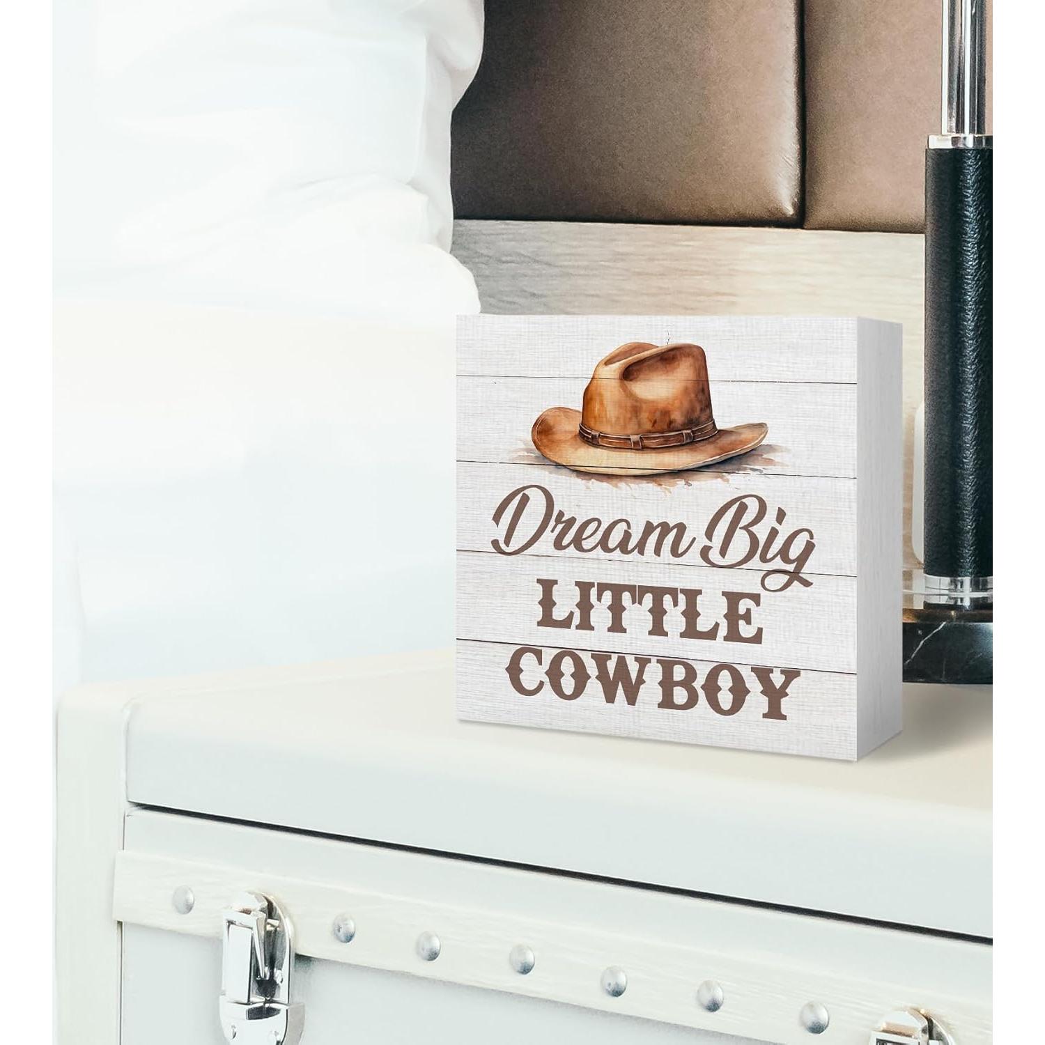 Cartel de Madera DUXMNAMG Soñar en Grande Cowboy 12.7cm