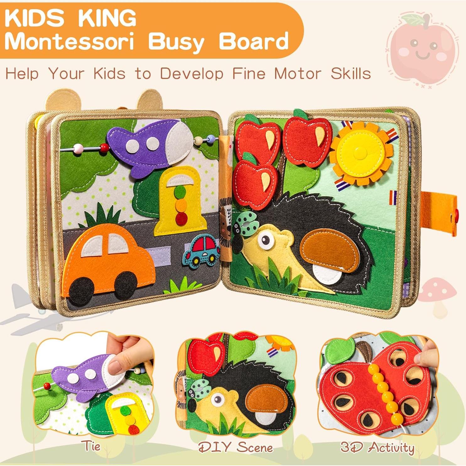 Tablero Ocupado Montessori KIDS KING Jirafa 20x20 cm