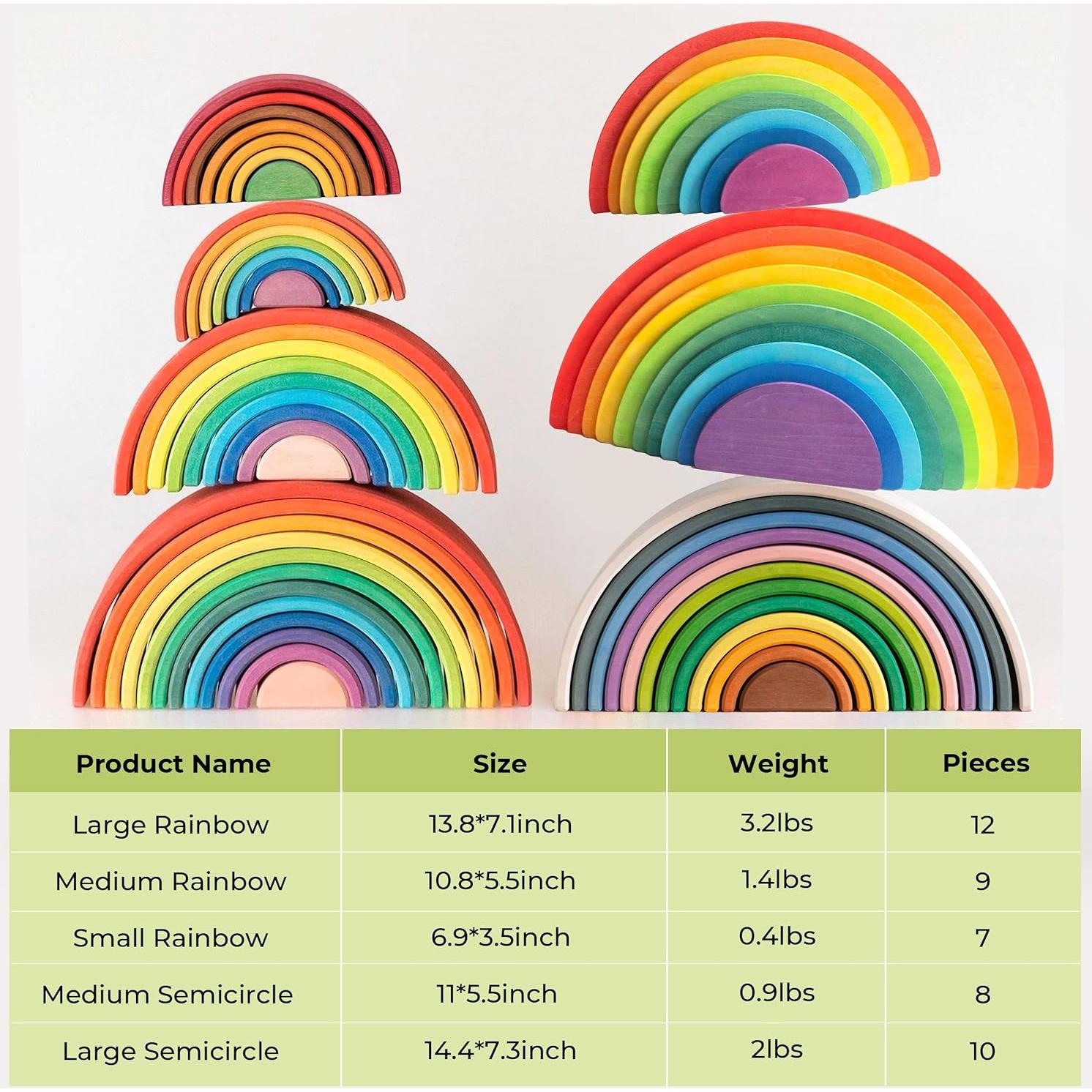 Juego de Apilamiento Semicircular de Madera AVDAR 11 Piezas