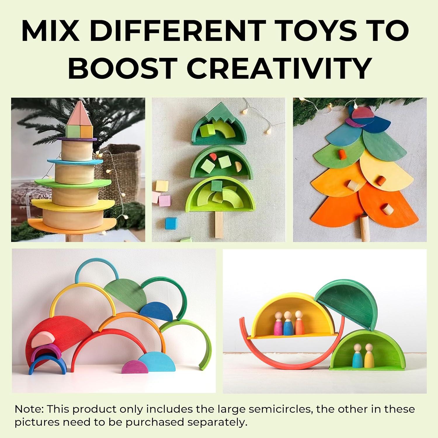 Juego de Apilamiento Semicircular de Madera AVDAR 11 Piezas