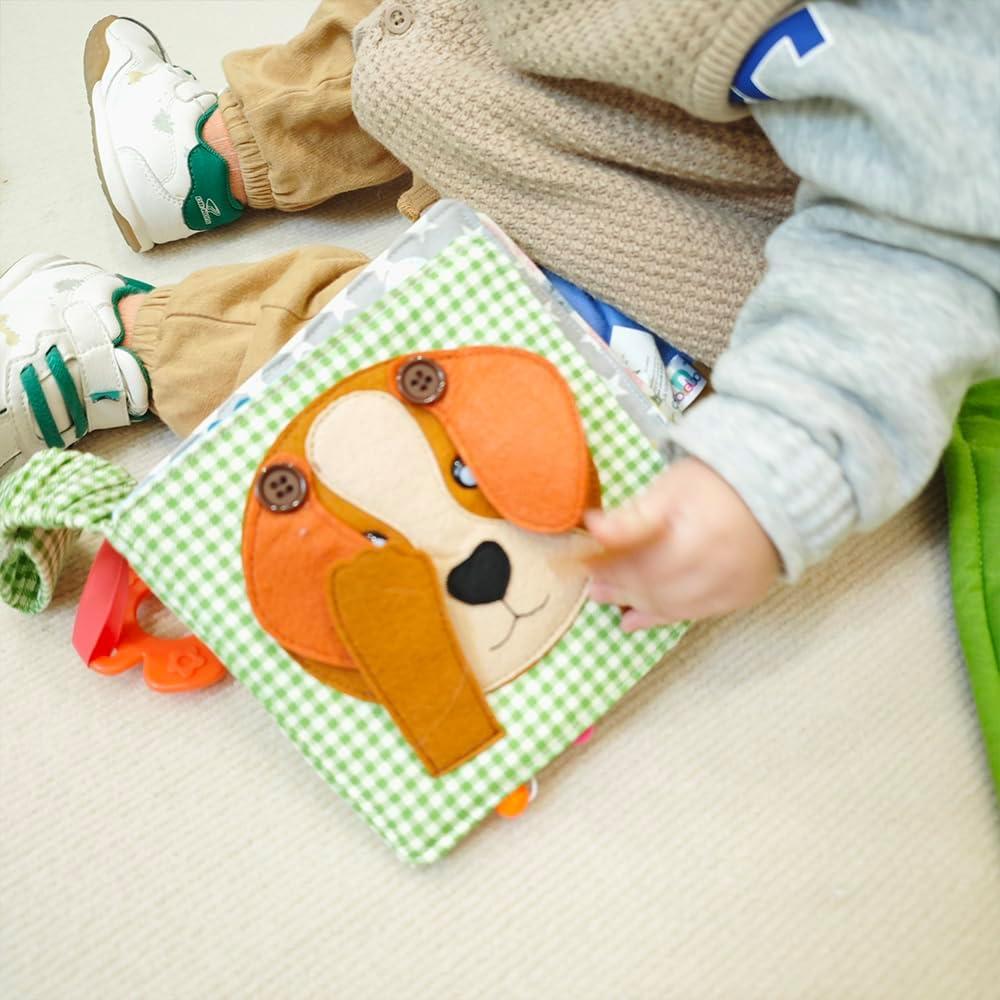 Libro de Tela Montessori ZHIZHI para Bebés 3-6 Años 16x16 cm