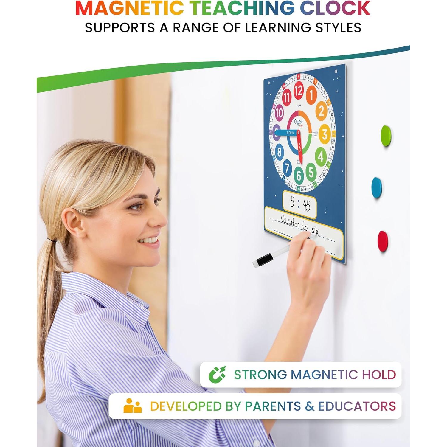 Reloj de Aprendizaje Borrable en Seco Oyster&Pop - 3 Paquete