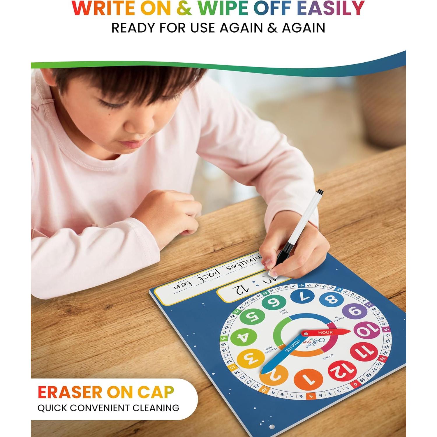 Reloj de Aprendizaje Borrable en Seco Oyster&Pop - 3 Paquete
