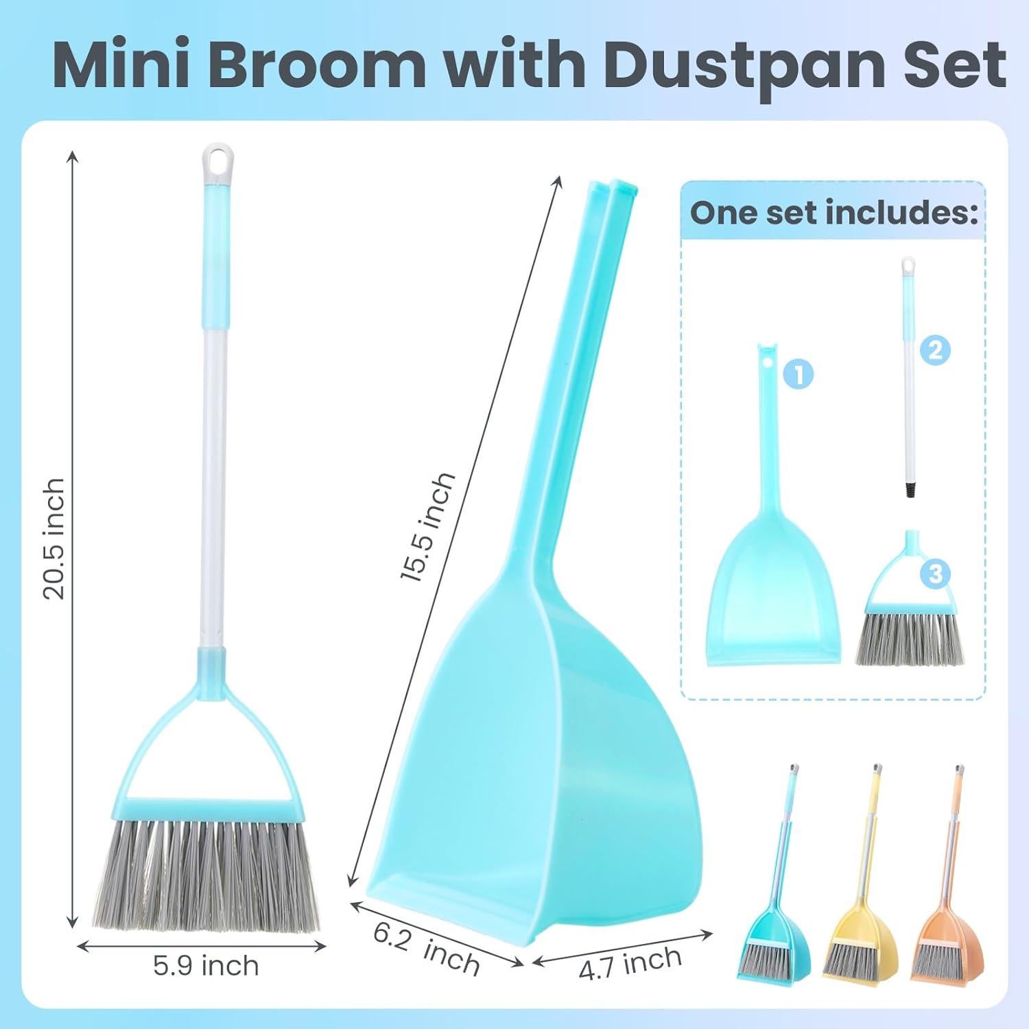 Set de Limpieza para Niños Roshtia - 3 Piezas Mini Escoba y Recogedor