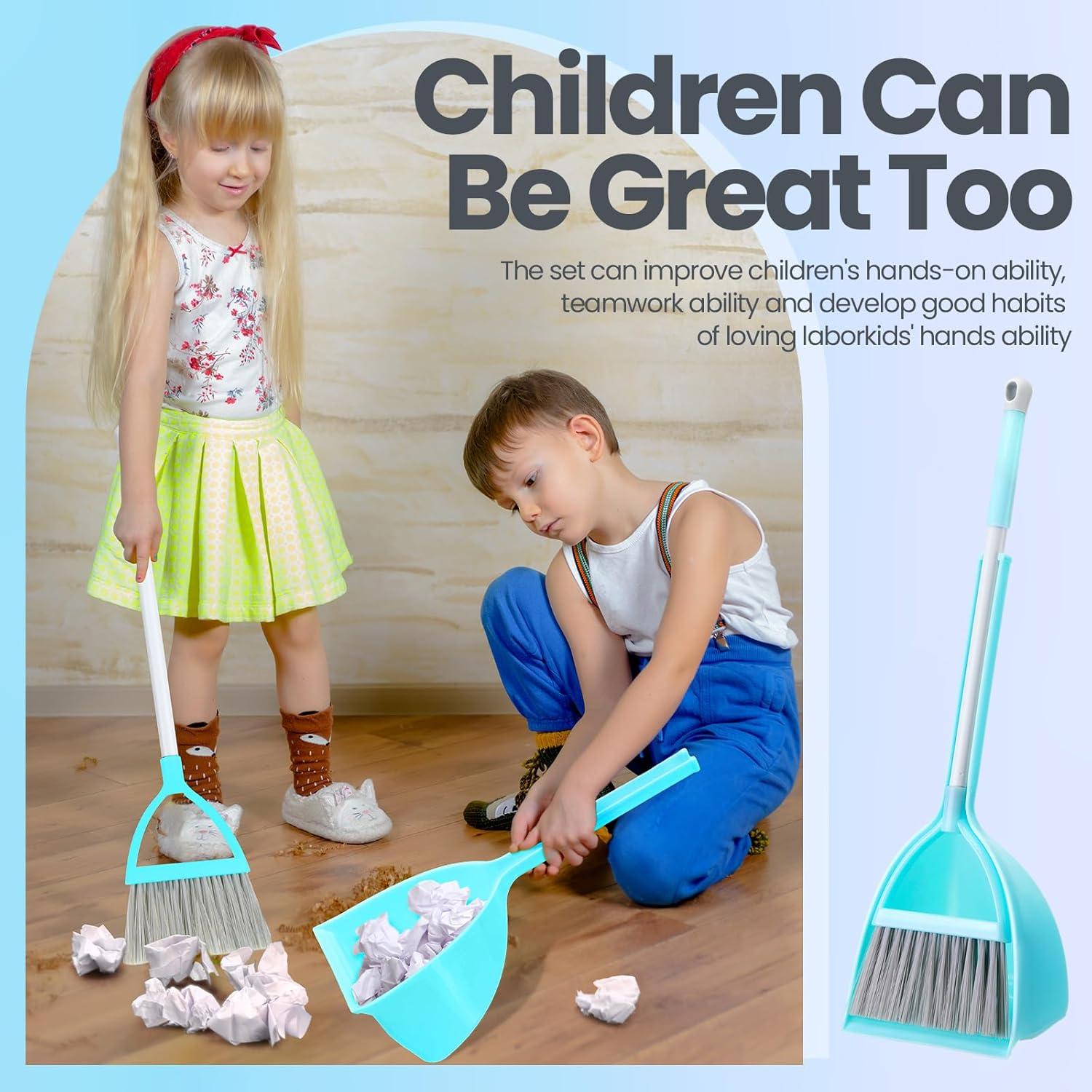 Set de Limpieza para Niños Roshtia - 3 Piezas Mini Escoba y Recogedor