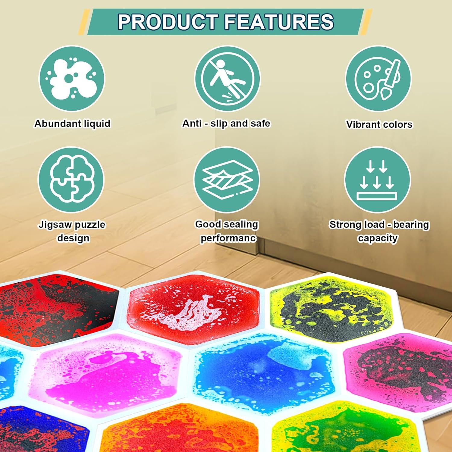 Losas de Piso Sensoriales Líquidas Onyoloy - 4 Hexagonales 33x31 cm