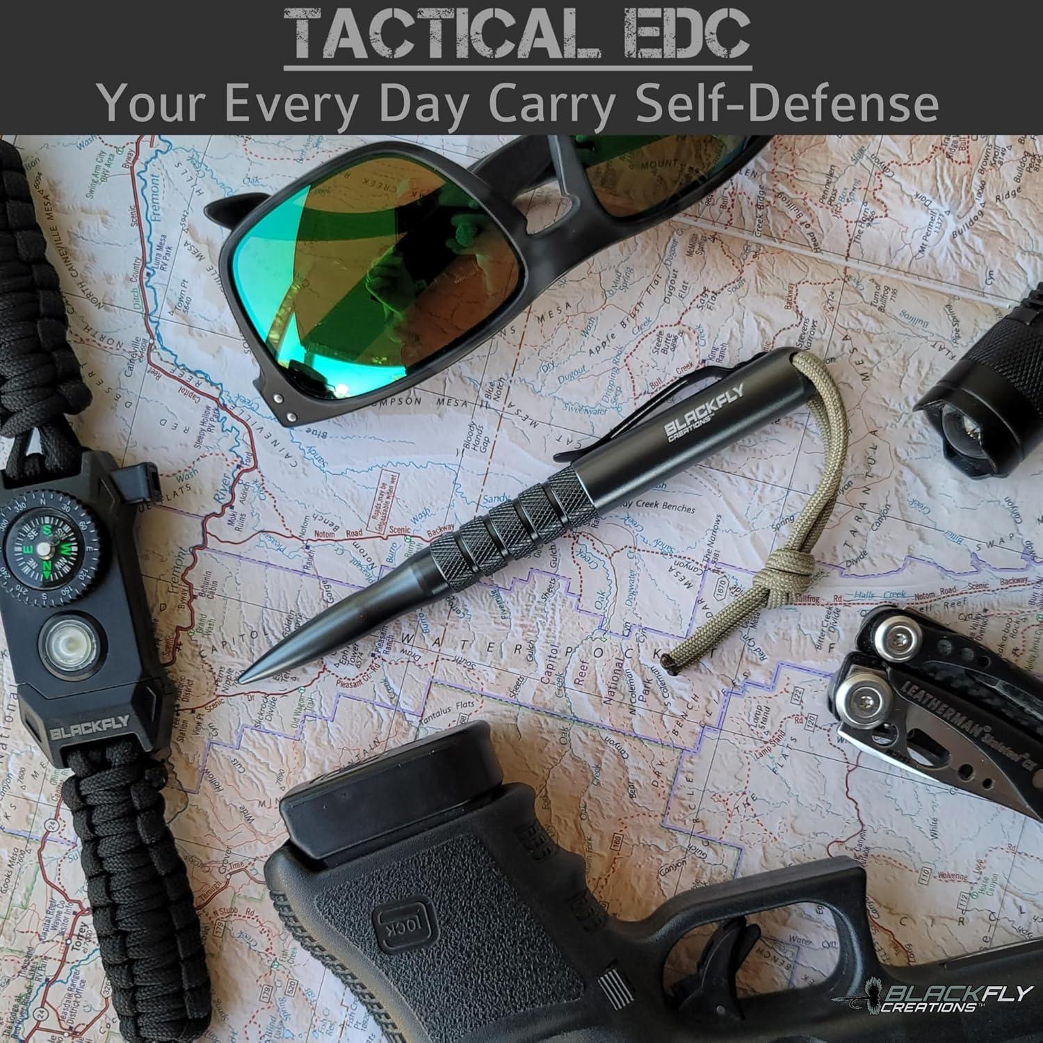 Bolígrafo Táctico Black Fly Creations Rompevidrios Gris