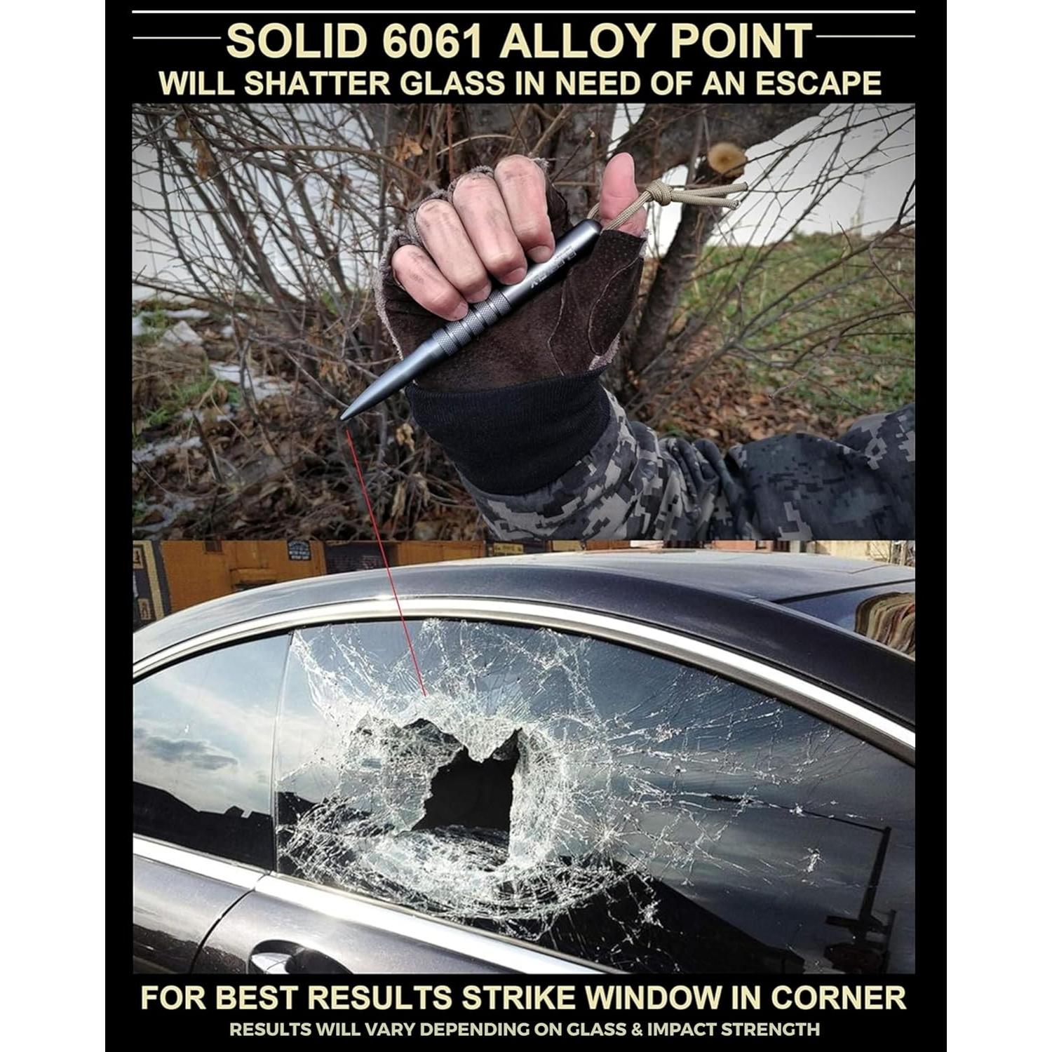 Bolígrafo Táctico Black Fly Creations Rompevidrios Gris