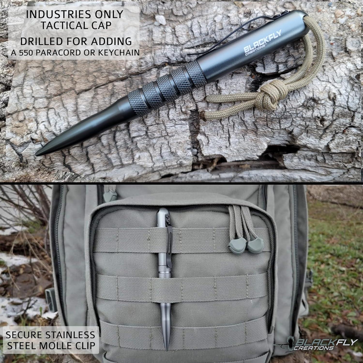 Bolígrafo Táctico Black Fly Creations Rompevidrios Gris