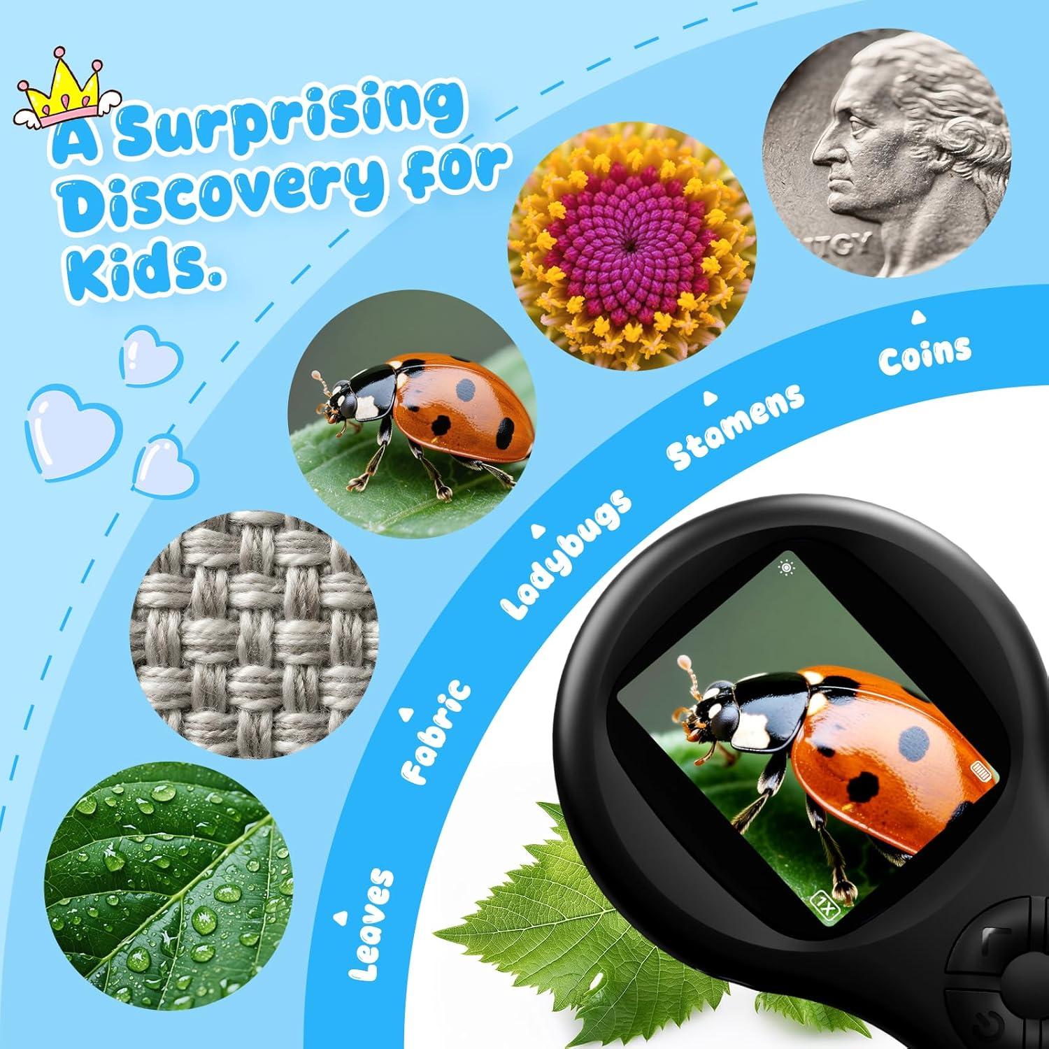 Microscopio Digital Ashfly para Niños - 200x Aumento, LED