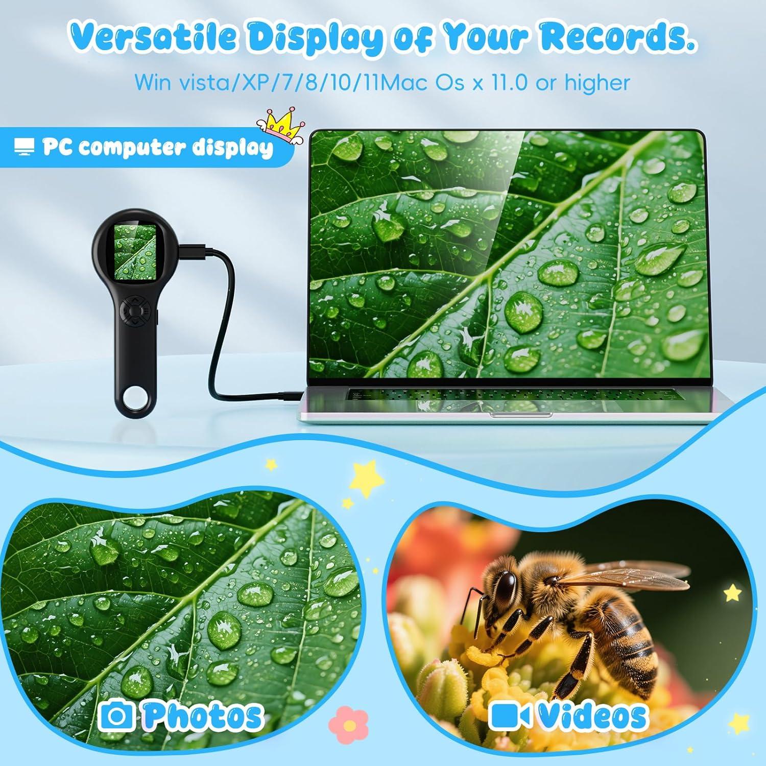 Microscopio Digital Ashfly para Niños - 200x Aumento, LED