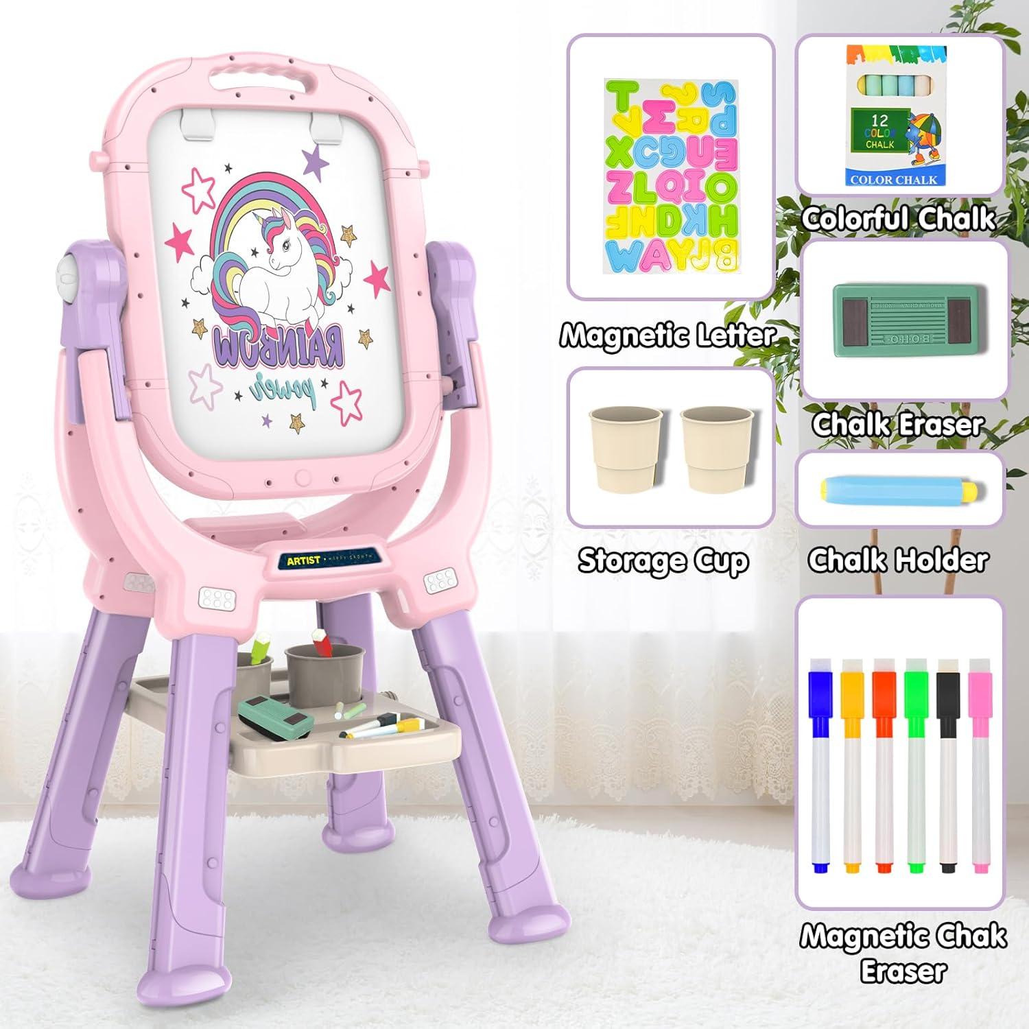 Caballete Artístico Doble Lado Victostar Ajustable Rosa 86 cm