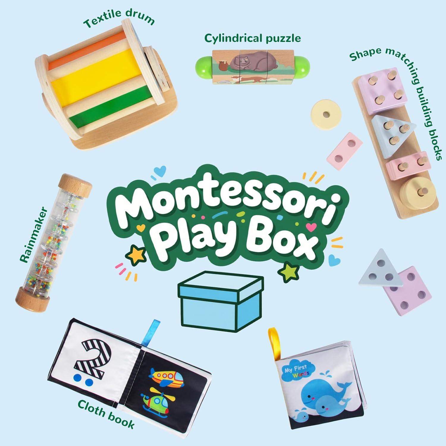 Juguetes de Madera Montessori 5-en-1 Woodenfun para Bebés