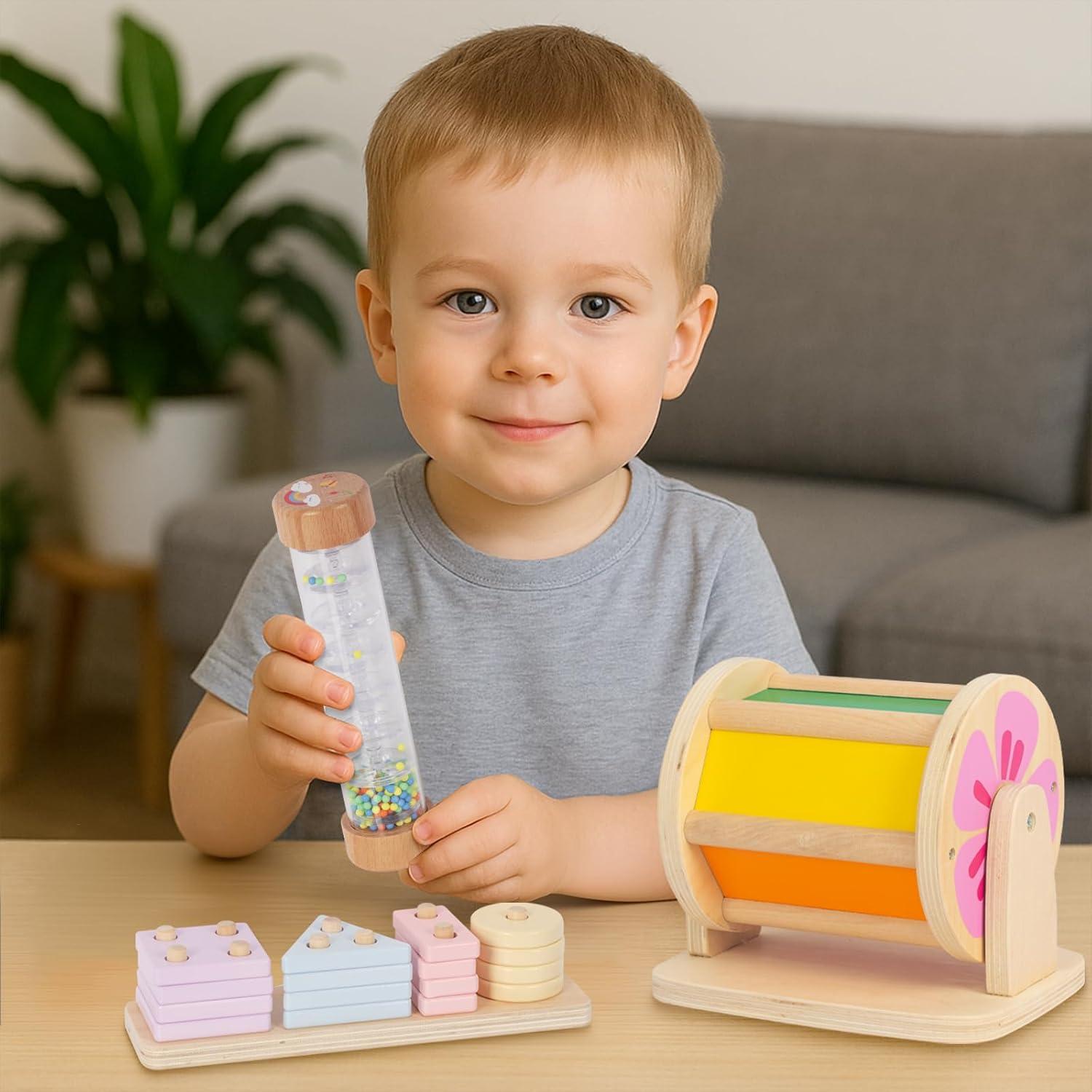 Juguetes de Madera Montessori 5-en-1 Woodenfun para Bebés