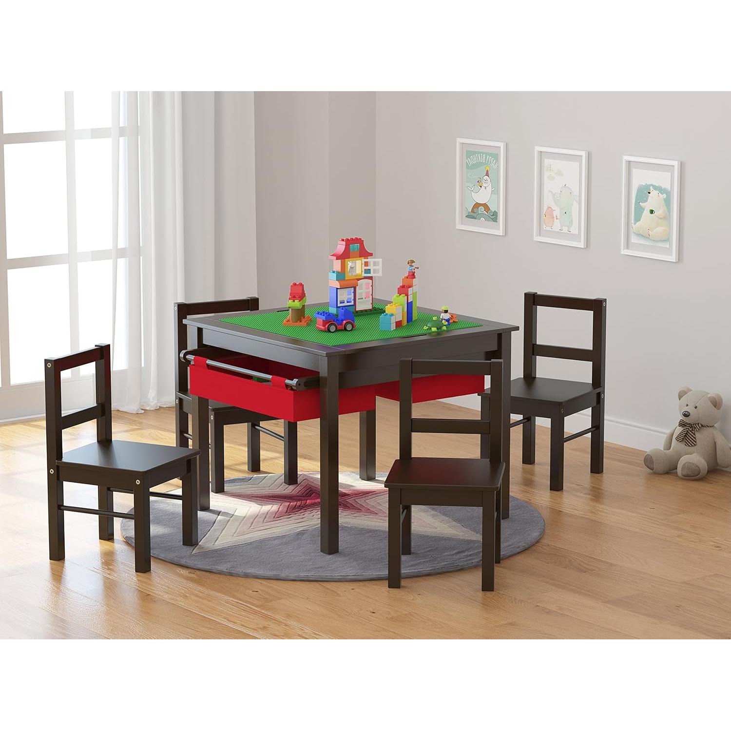 Set de 2 Sillas de Madera para Niños UTEX Espresso 3-8 Años