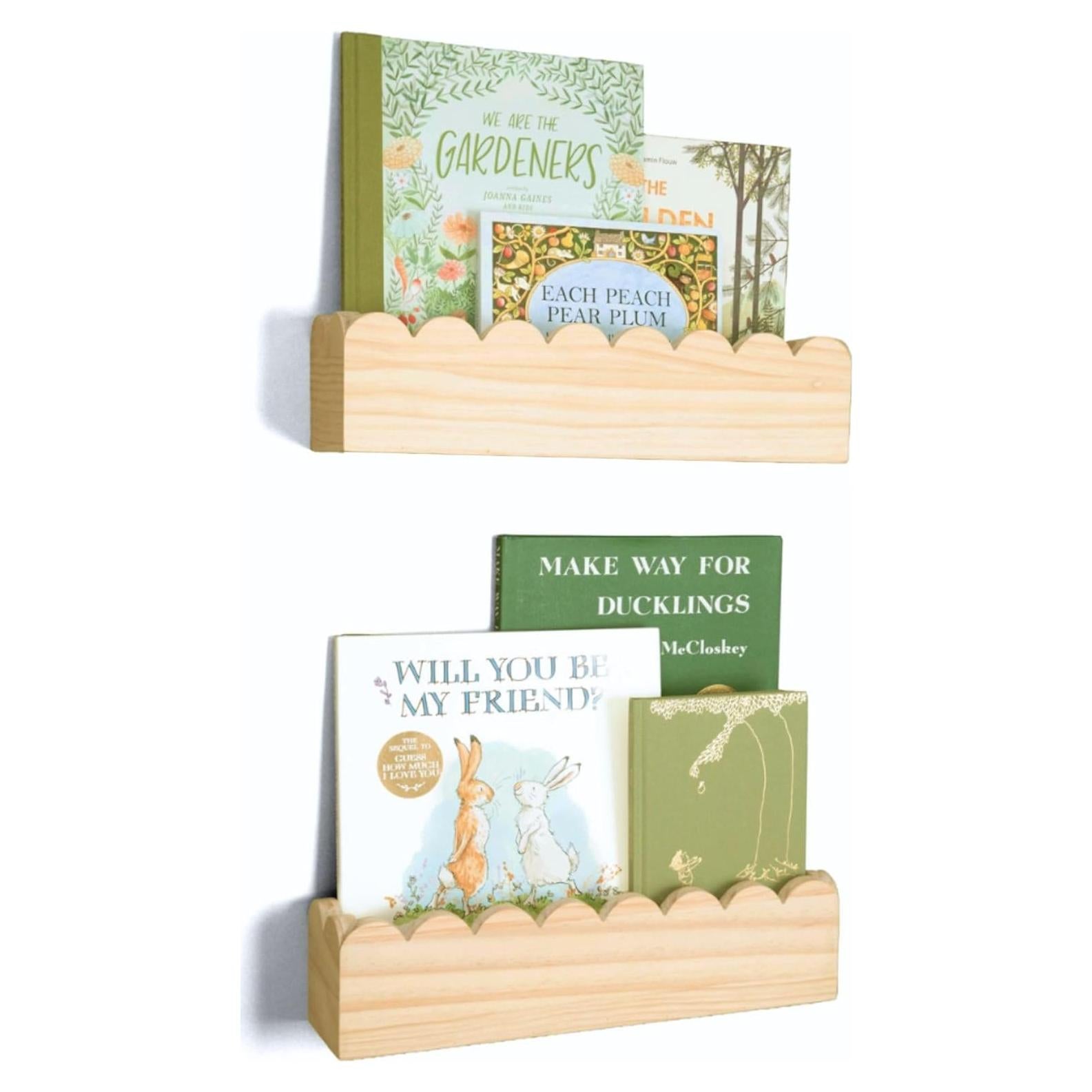 Juego de 2 Estantes Flotantes Oscar Bee para Niños - Blanco