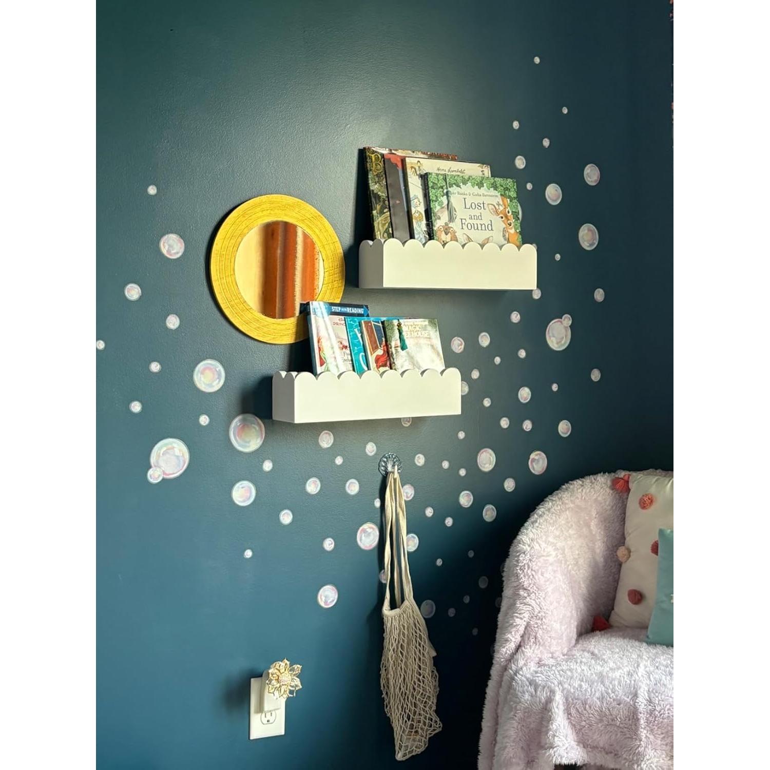 Juego de 2 Estantes Flotantes Oscar Bee para Niños - Blanco