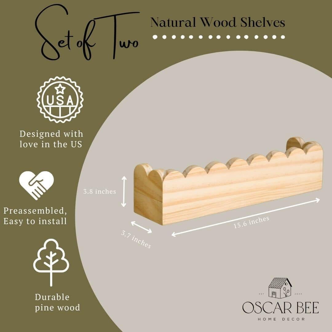 Juego de 2 Estantes Flotantes Oscar Bee para Niños - Blanco