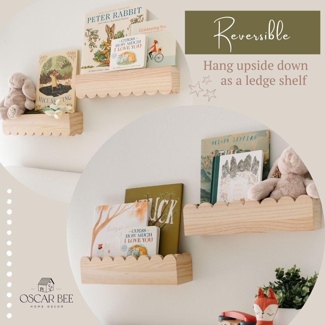 Juego de 2 Estantes Flotantes Oscar Bee para Niños - Blanco