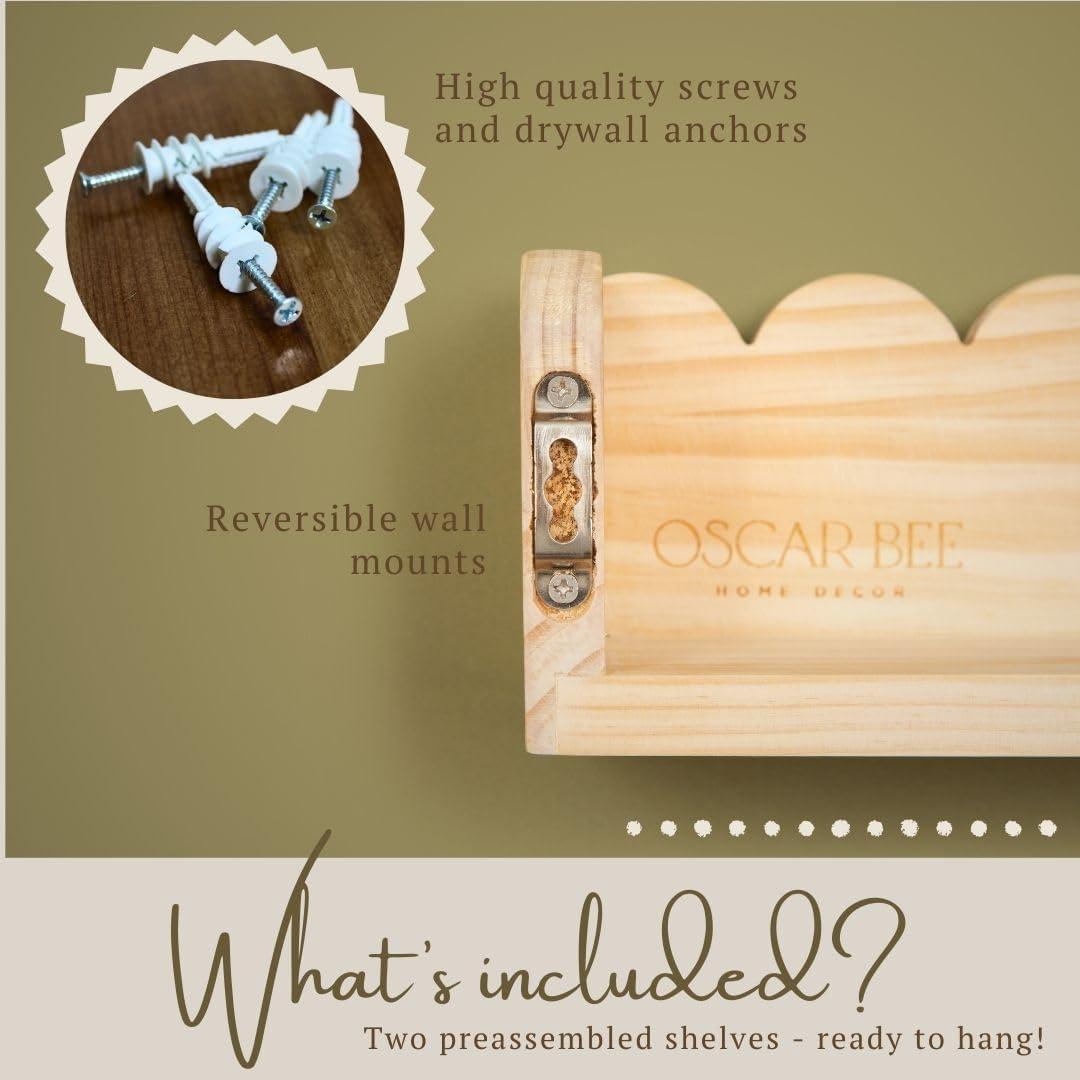 Juego de 2 Estantes Flotantes Oscar Bee para Niños - Blanco