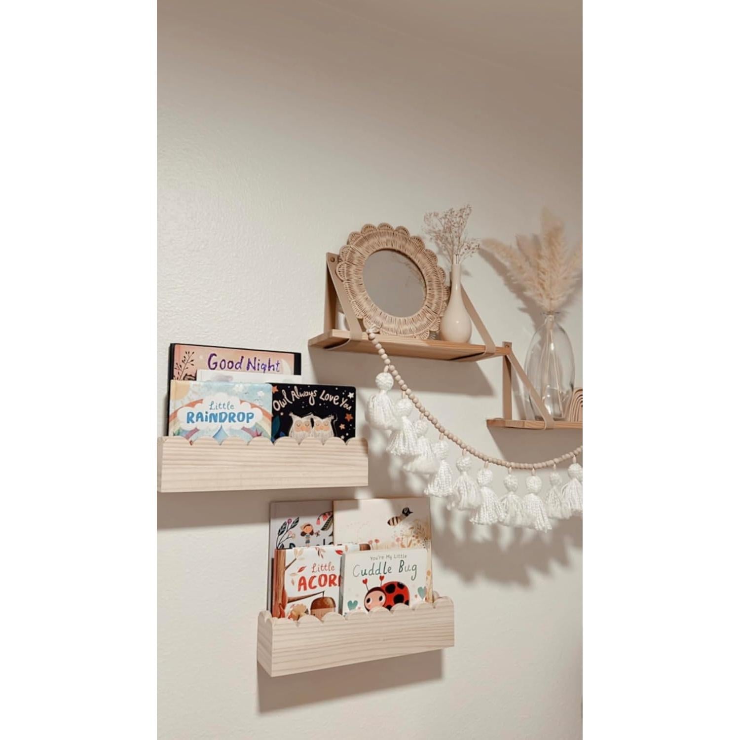 Juego de 2 Estantes Flotantes Oscar Bee para Niños - Blanco